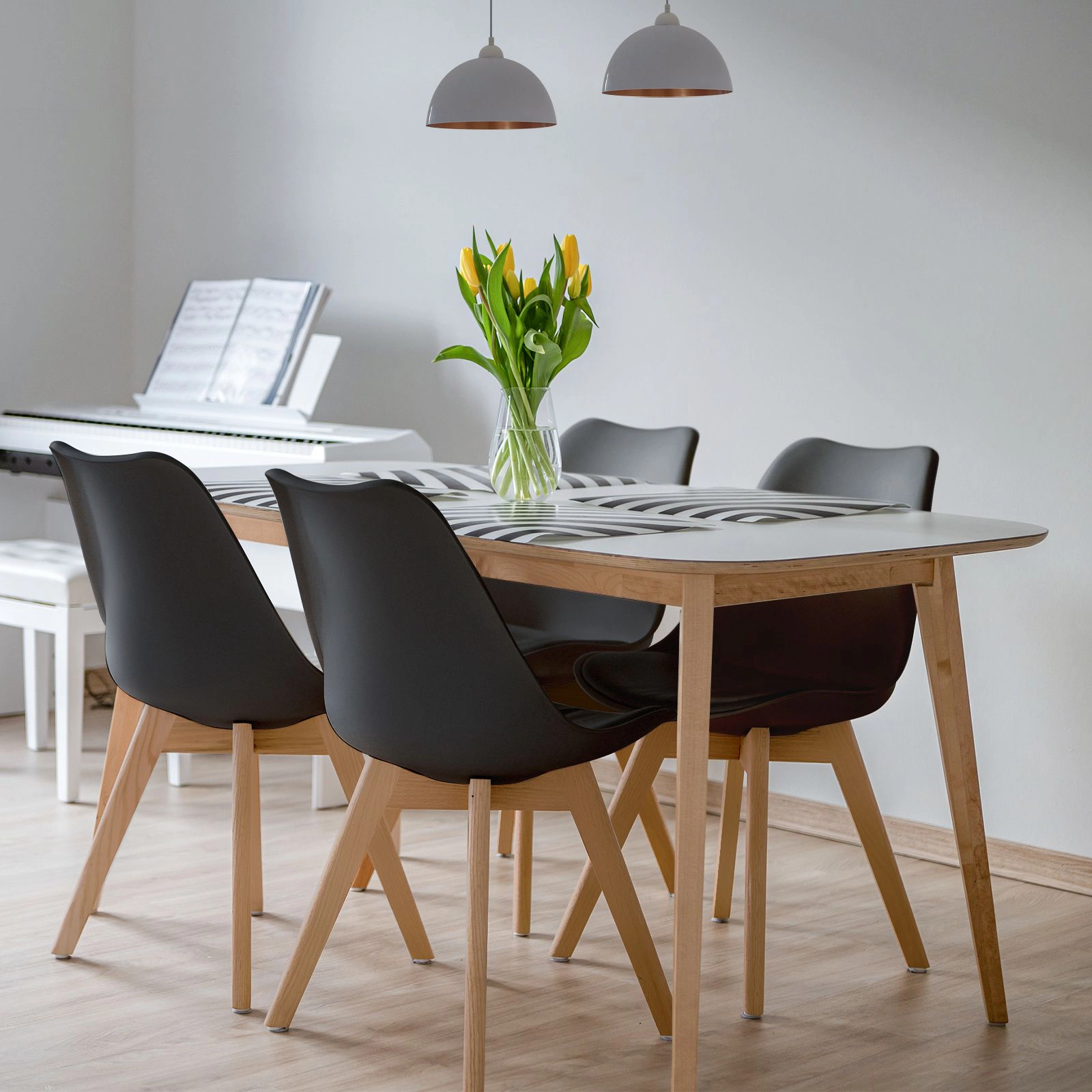 SlickBlue Modern Upholstered Dining Chairs Set of 4 with High Back