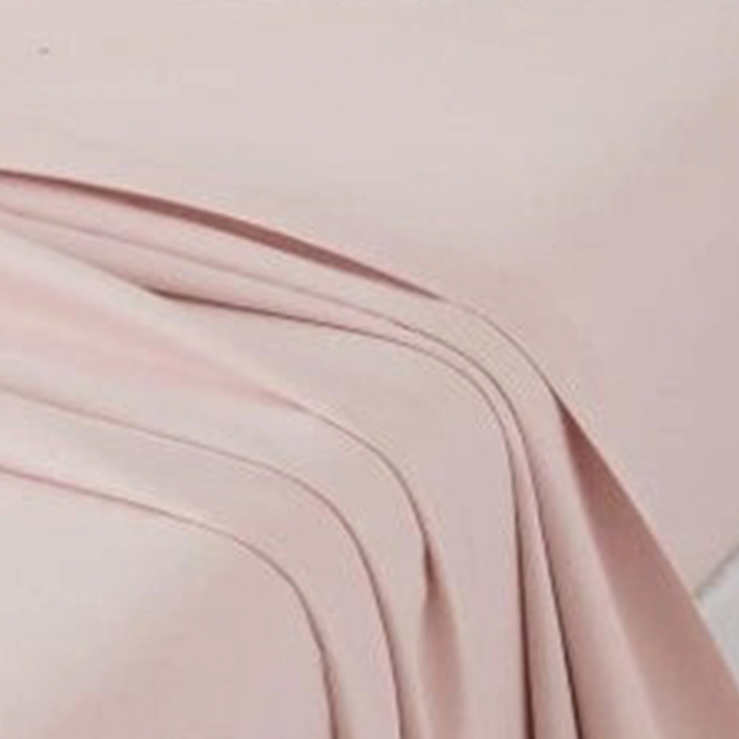 RT Designers Collection 300 TC 100% Organic Cotton Lightweight 4 Piece Solid Sheet Set Queen Rose