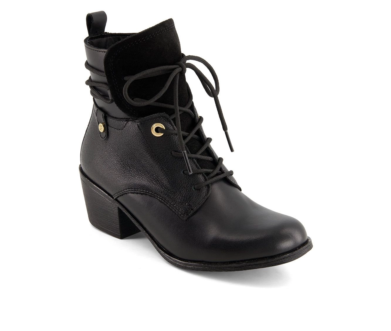 Andrea Womens Leather Lace Up Ankle Booties