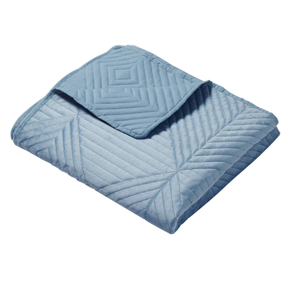 Greenland Home Fashions Riviera Dutch Velvet Luxurious Modern Comfort Soft Plush Throw Accessory 50"x60" Spa Blue