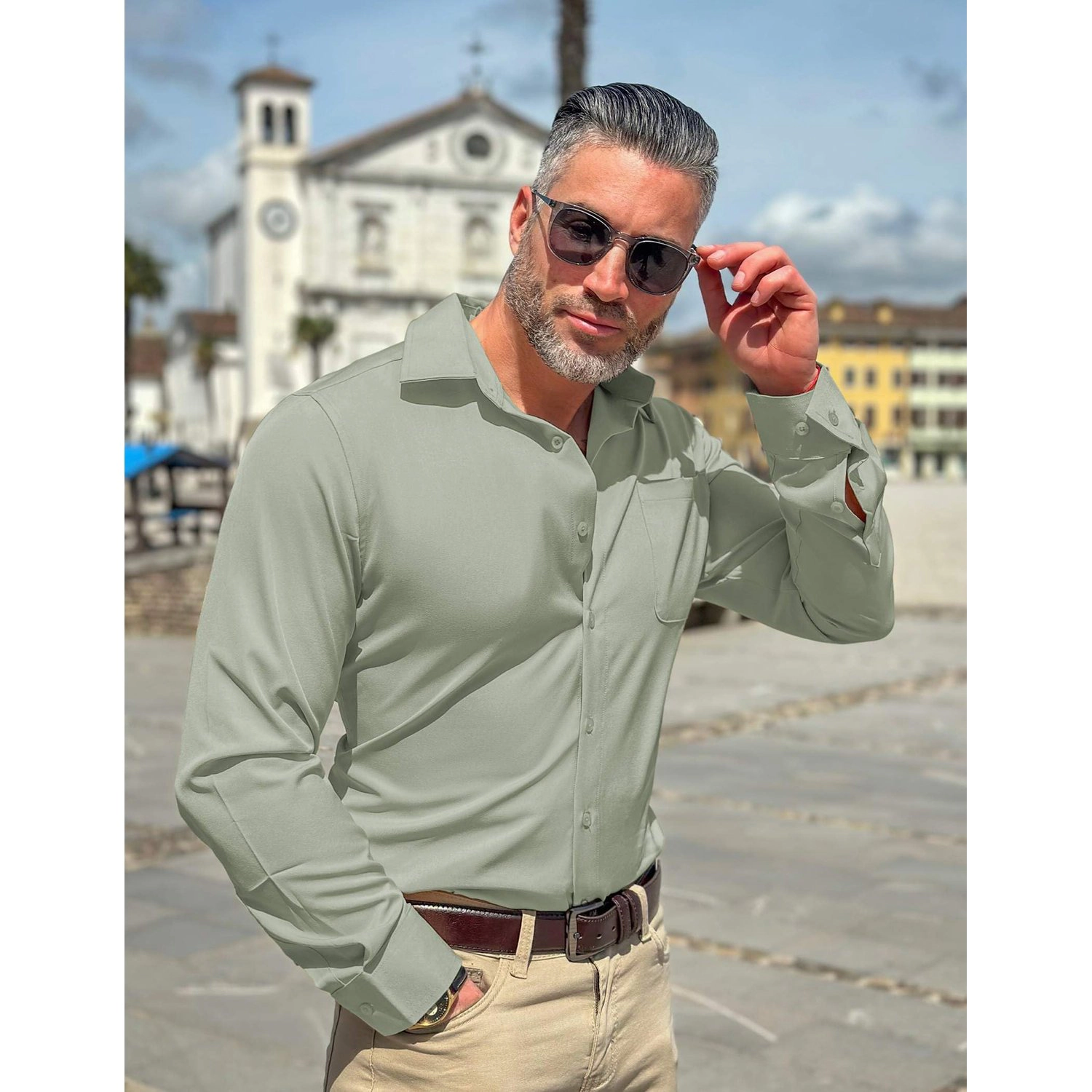 COOFANDY Burgundy Ribbed Polo Shirt Short Sleeve Button Collar Casual Tops