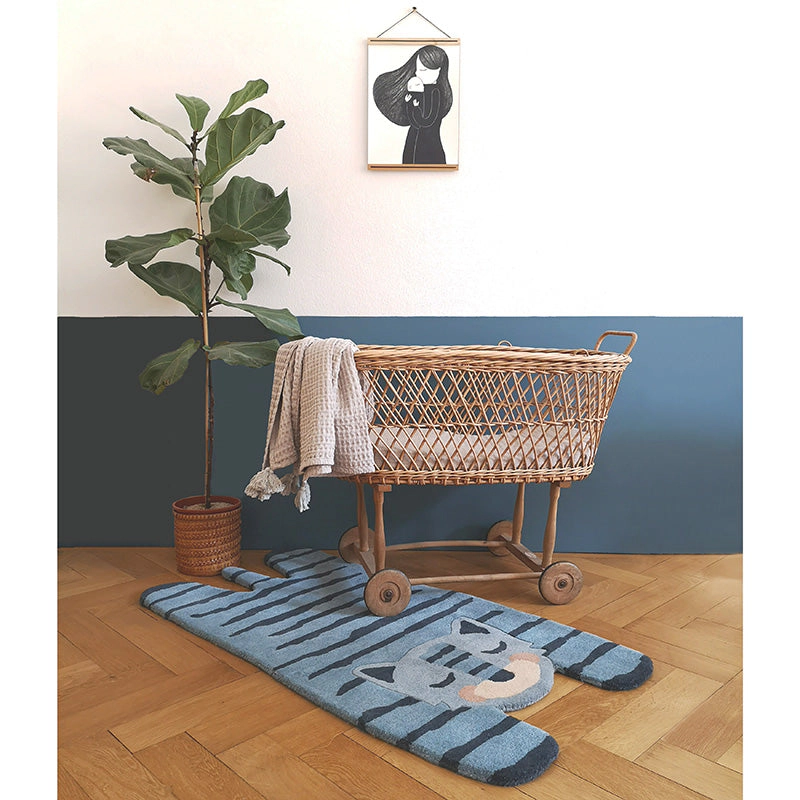 Nattiot Hand Tufted Wool Kids' Rug - Blue Tigger
