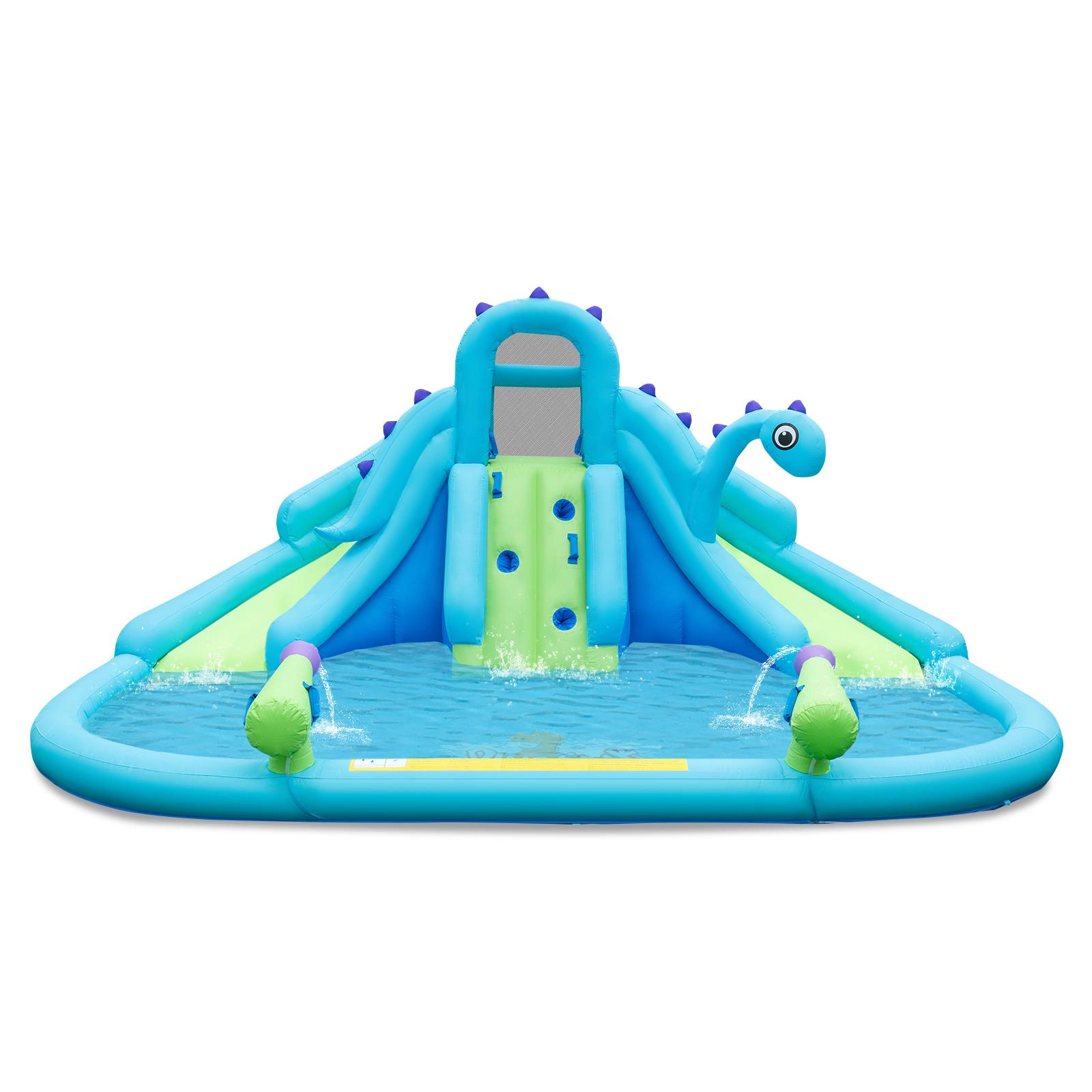 SUGIFT Dual Slides Climbing Wall and Large Splash Pool No Blower Kids Inflatable Water Slide
