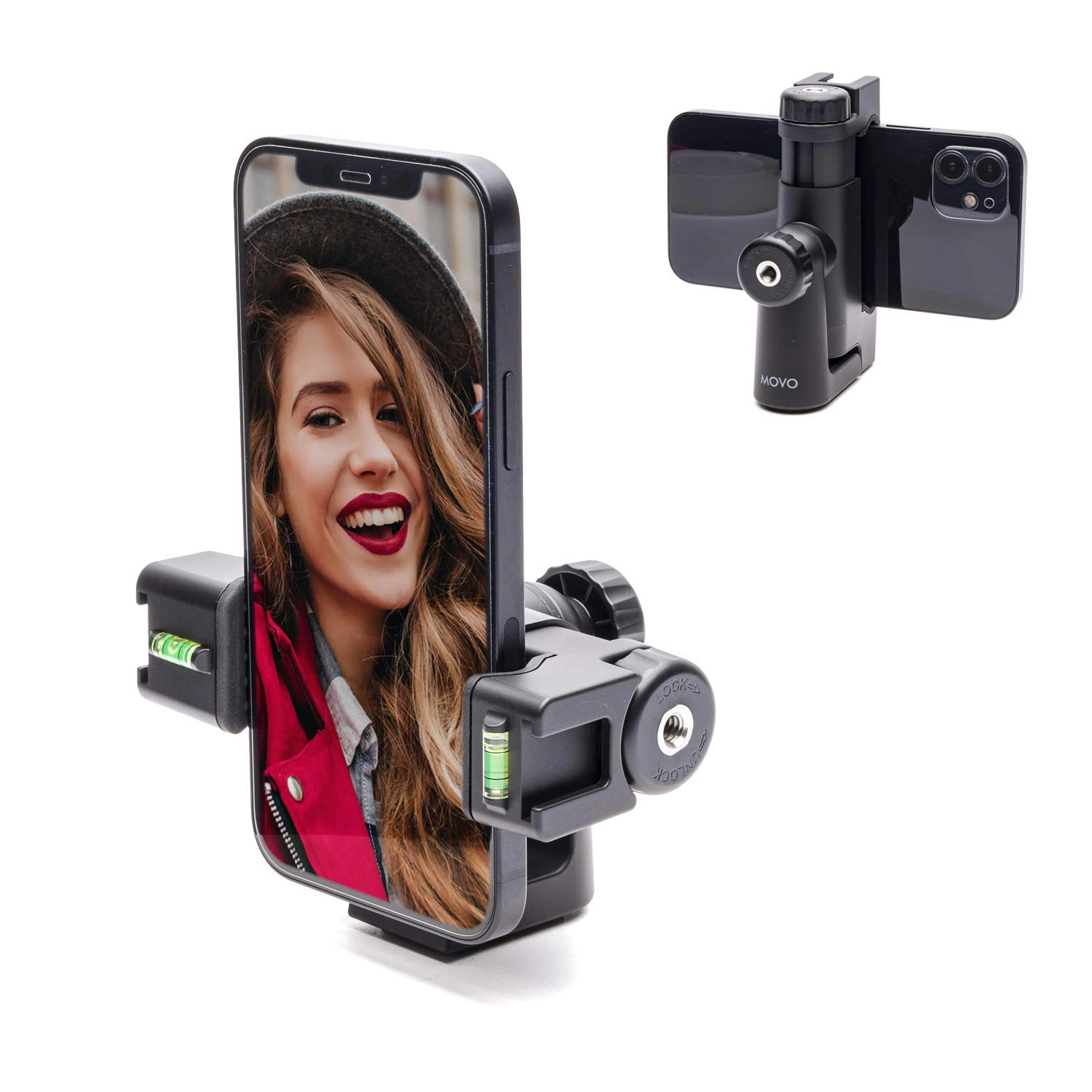Movo P-3 Rotating Phone Tripod with Cold Shoe Mount for Light, Mic, or Grip