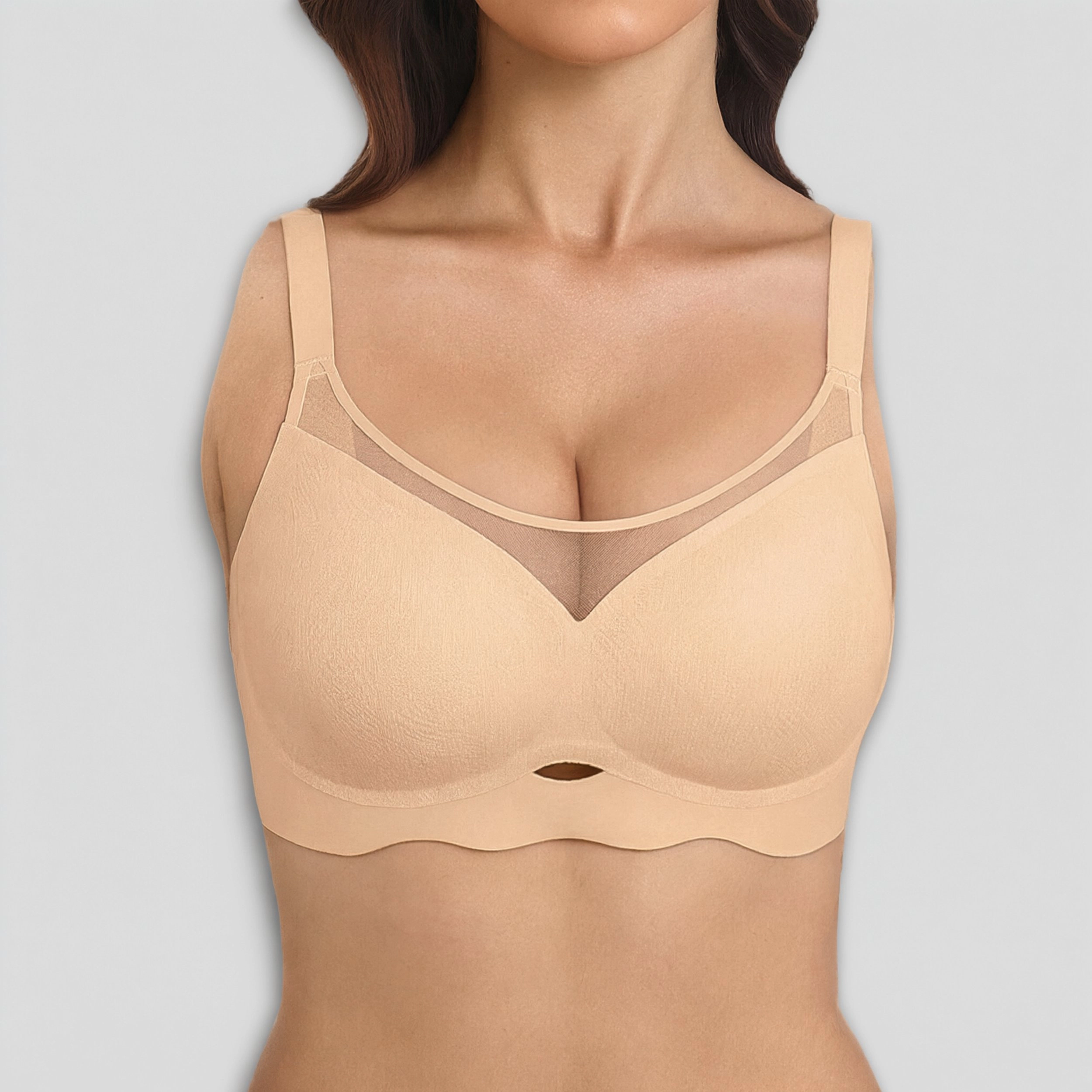 Avidlove Women's V Neck Wireless Mesh Bra