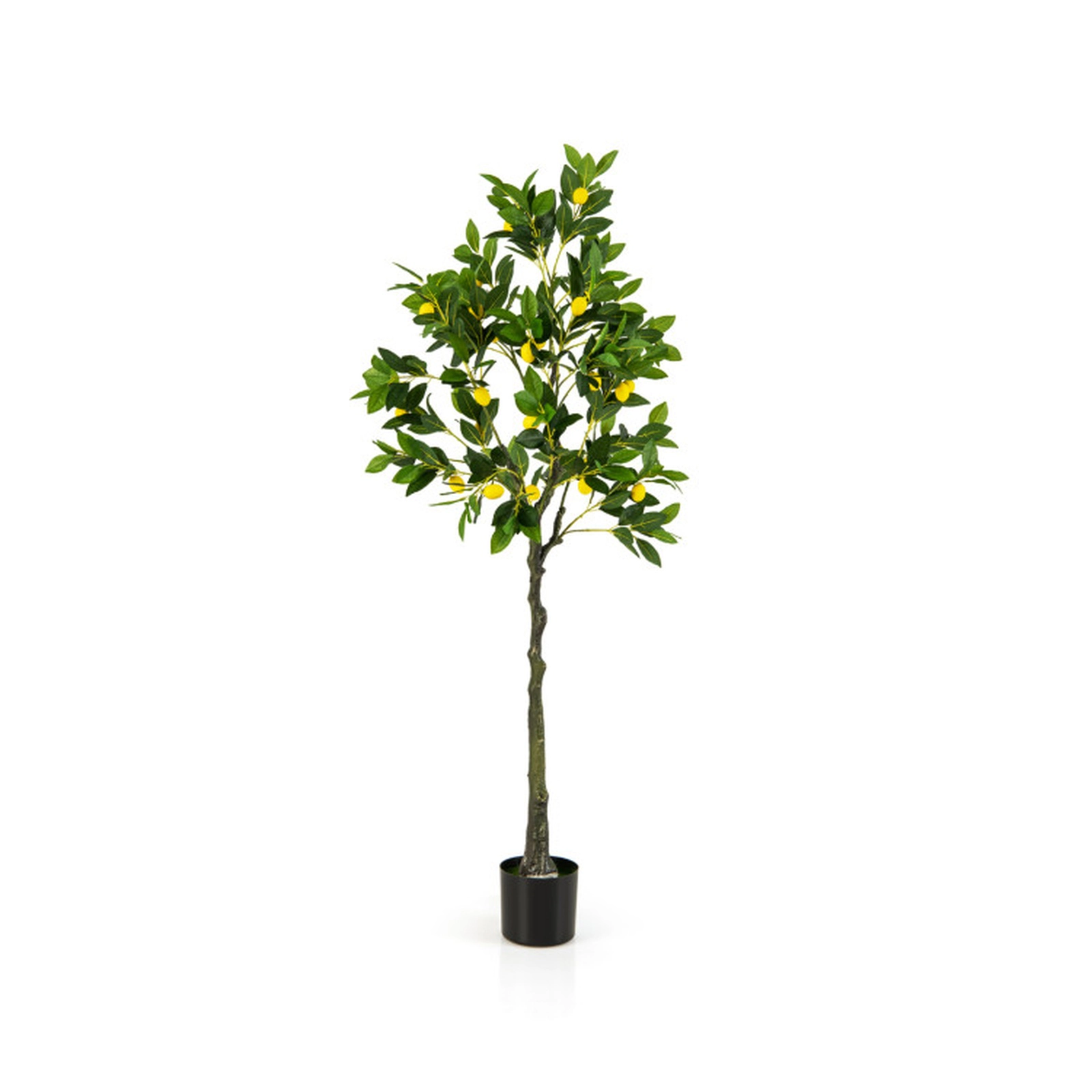 SUGIFT 63-in Artificial Lemon Tree with Yellow Lemon Fruits Simulated Moss and Cement-Filled Pot