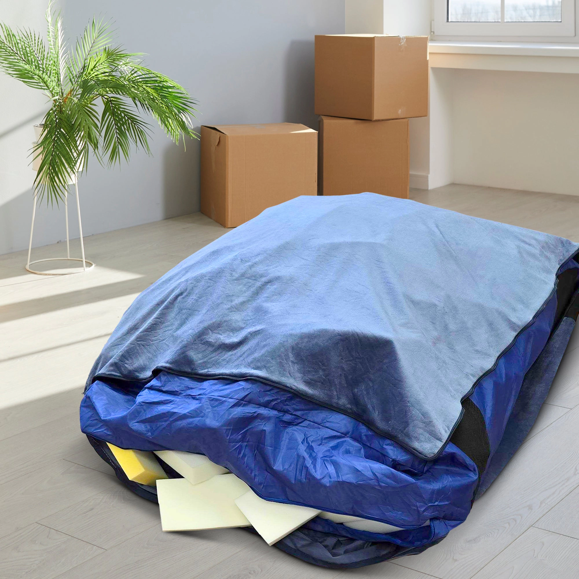 Cheer Collection Sensory Crash Pad with Foam Blocks and Washable Cover for Kids Adults