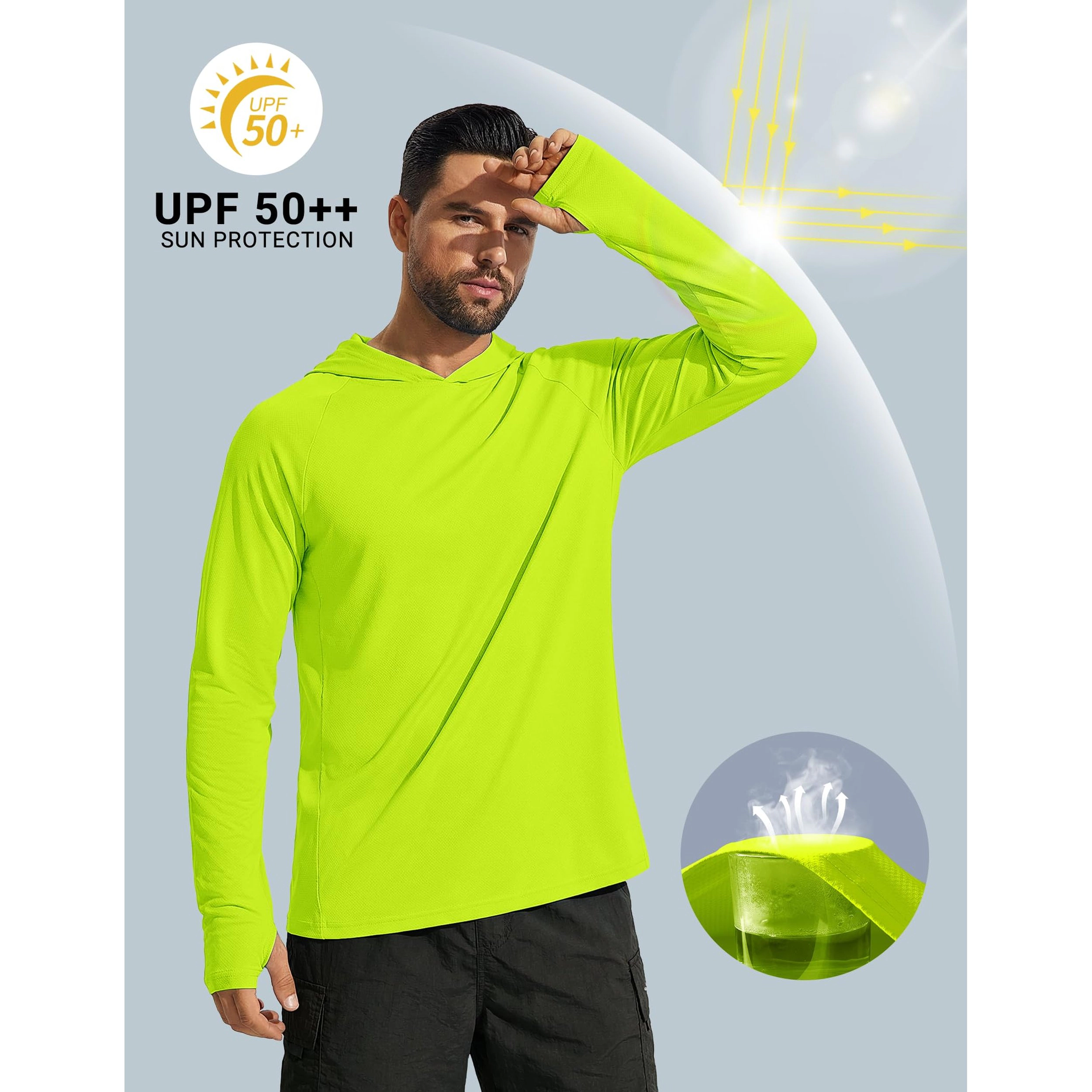 COOFANDY Men's Regular Fit Lightweight Long Sleeve Sports Hoodie