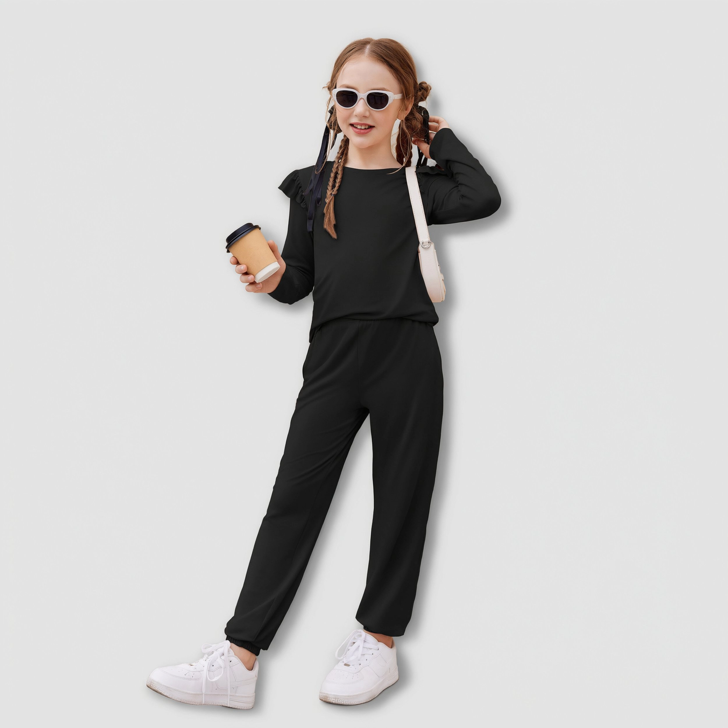 Arshiner Girls Clothes Long Sleeve Pullover Tops And Pants With Pockets Clothing Set