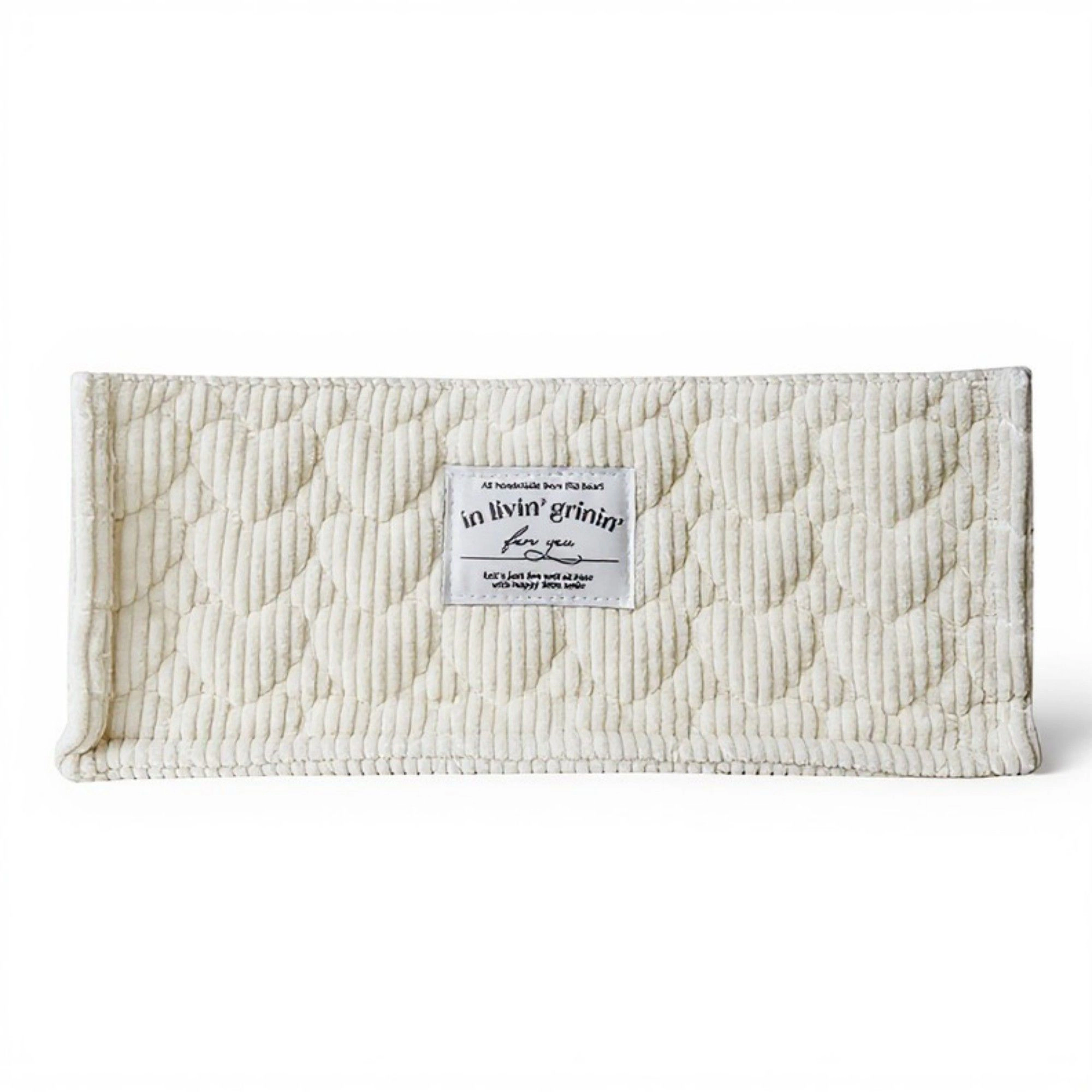Alilang Women Rectangular Quilted Storage Box with Soft Sides and Label Accent 4.7x11x6.3in