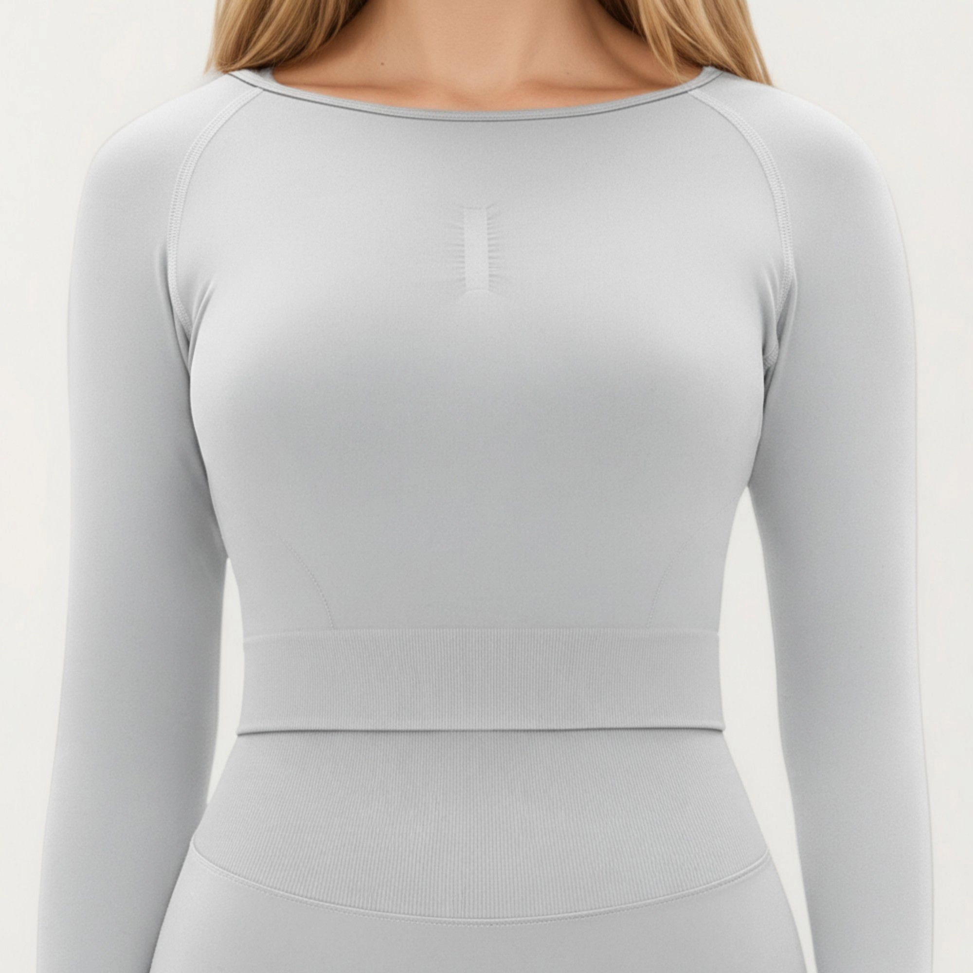 Anna-Kaci Women's Seamless Long Sleeve Cropped Top with Thumbhole Cuffs and Fitted Waistband