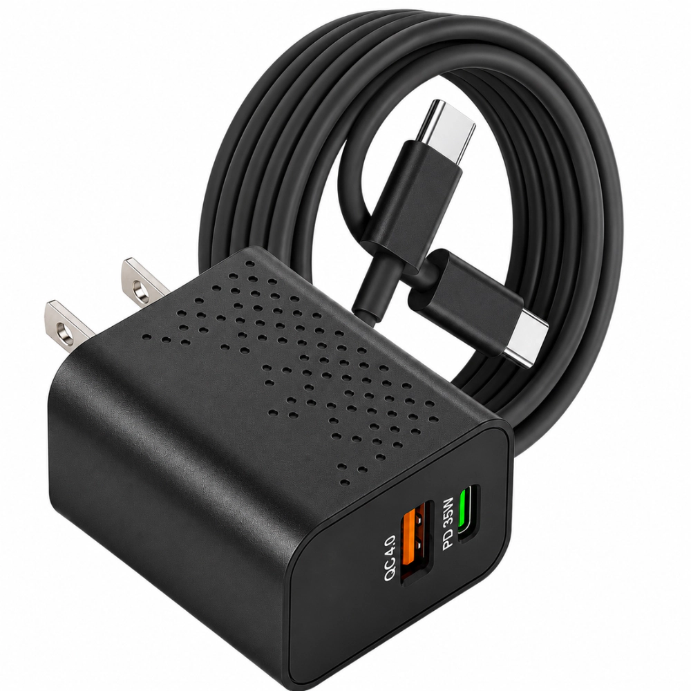 Qixxronics USB-C Super Fast Charger 35W USBC 6FT Cable for Samsung Galaxy S21 S22 S23 S24 S25 S26, Z Fold 7 6 5 4, Flip 4