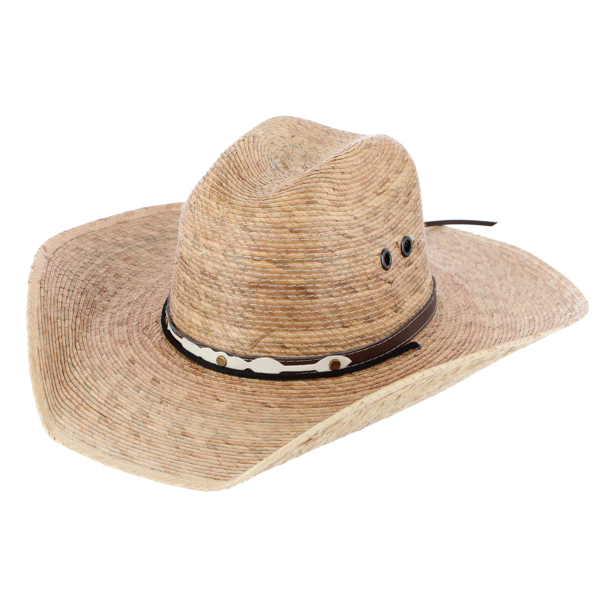 CTM Men's Chihuahua Western Palm Leaf Cowboy Hat