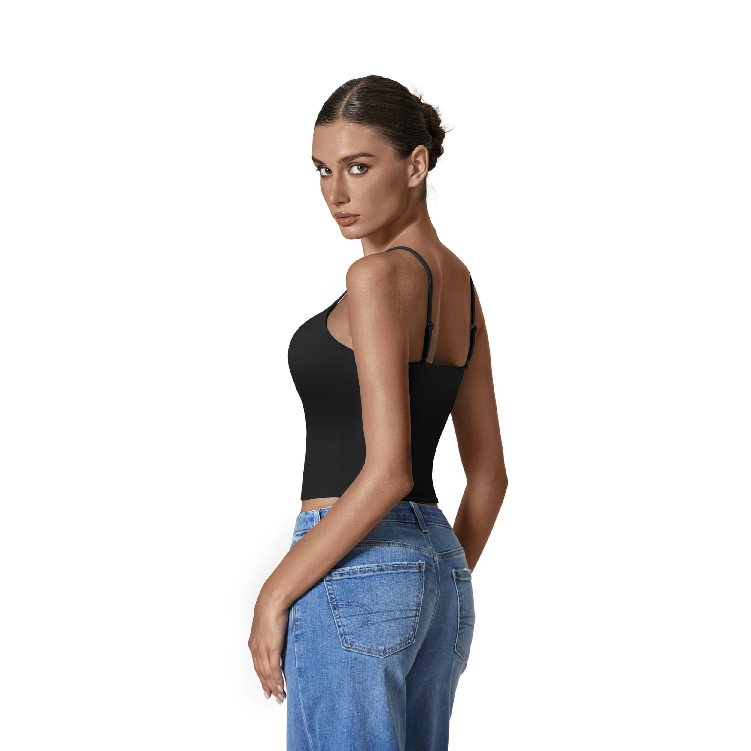Avidlove Women's Square Neck Spaghetti Strap Double Lined Camisole Tank Top