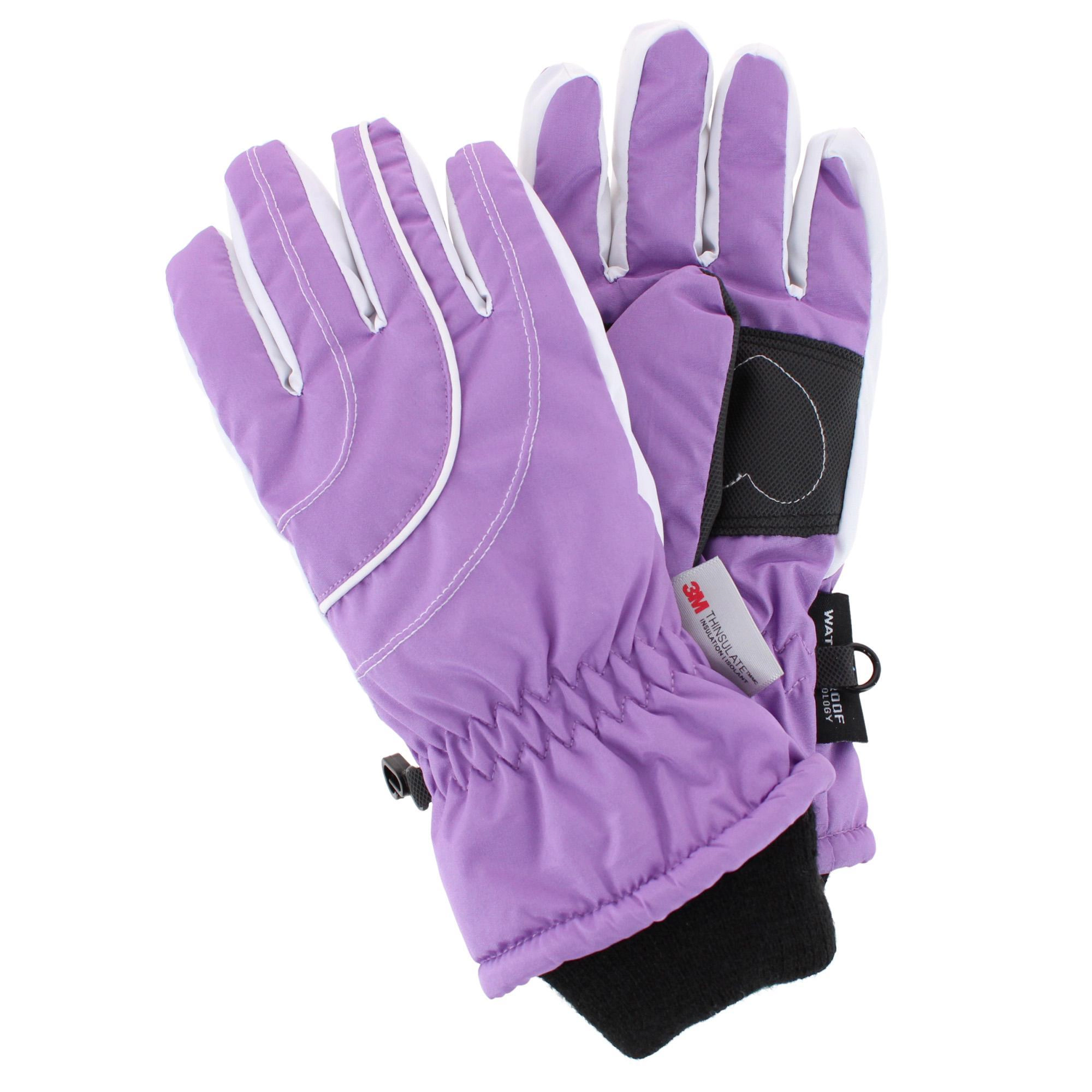 Grand Sierra Girl's 4-6 Waterproof Taffeta Winter Ski Gloves
