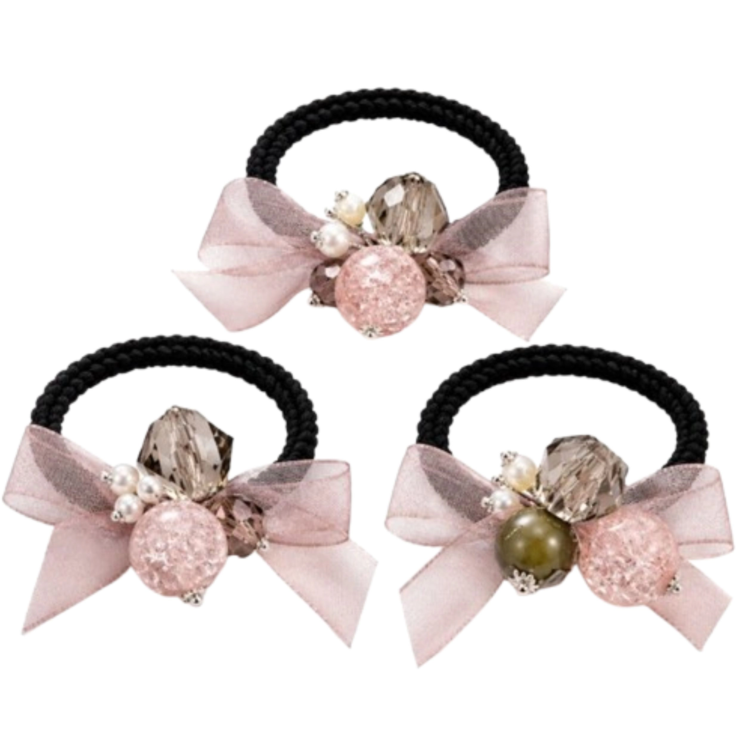Home Collection Women & Girls Pack of 3 Elastic Hair Ties Ponytail Holders