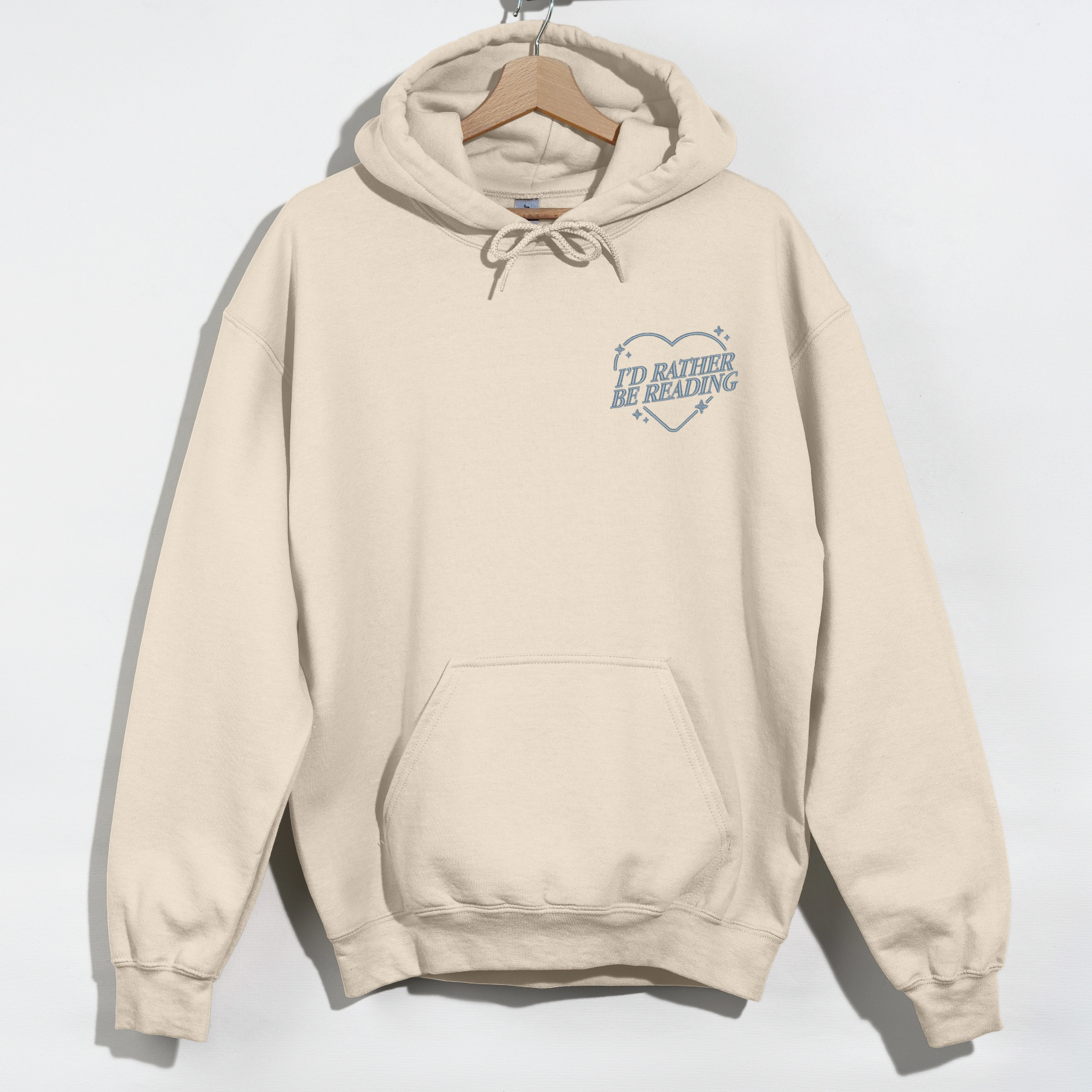 Simply Sage Market - Women's Graphic Hoodie Embroidered I'd Rather Be Reading