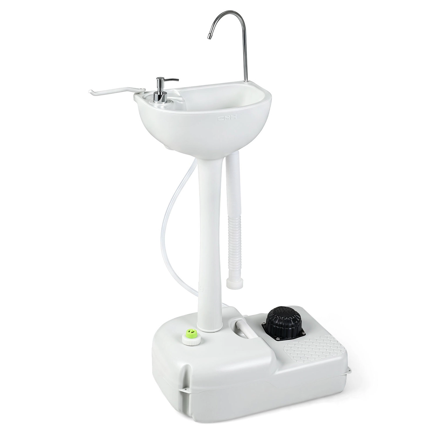 LJG Portable Foot Pump Camping Sink with 4.5 Gal Water Tank and Soap Dispenser