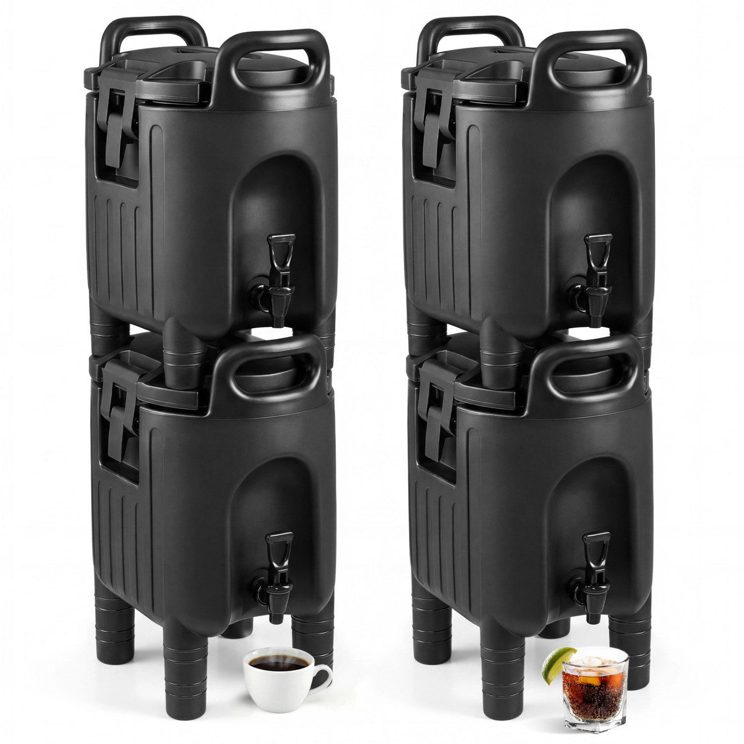 LJG 2.6 Gal Insulated Beverage Dispensers Set of with Handles