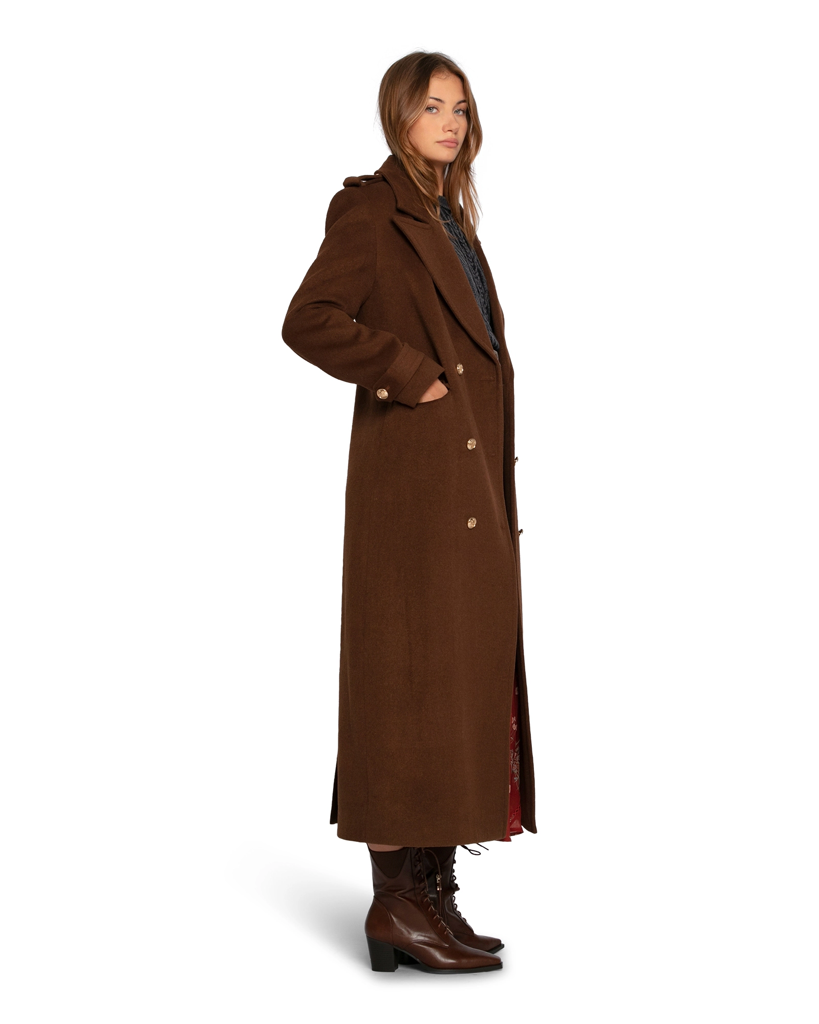 Belle & Bloom Command Wool Blend Double Breast Maxi Coat