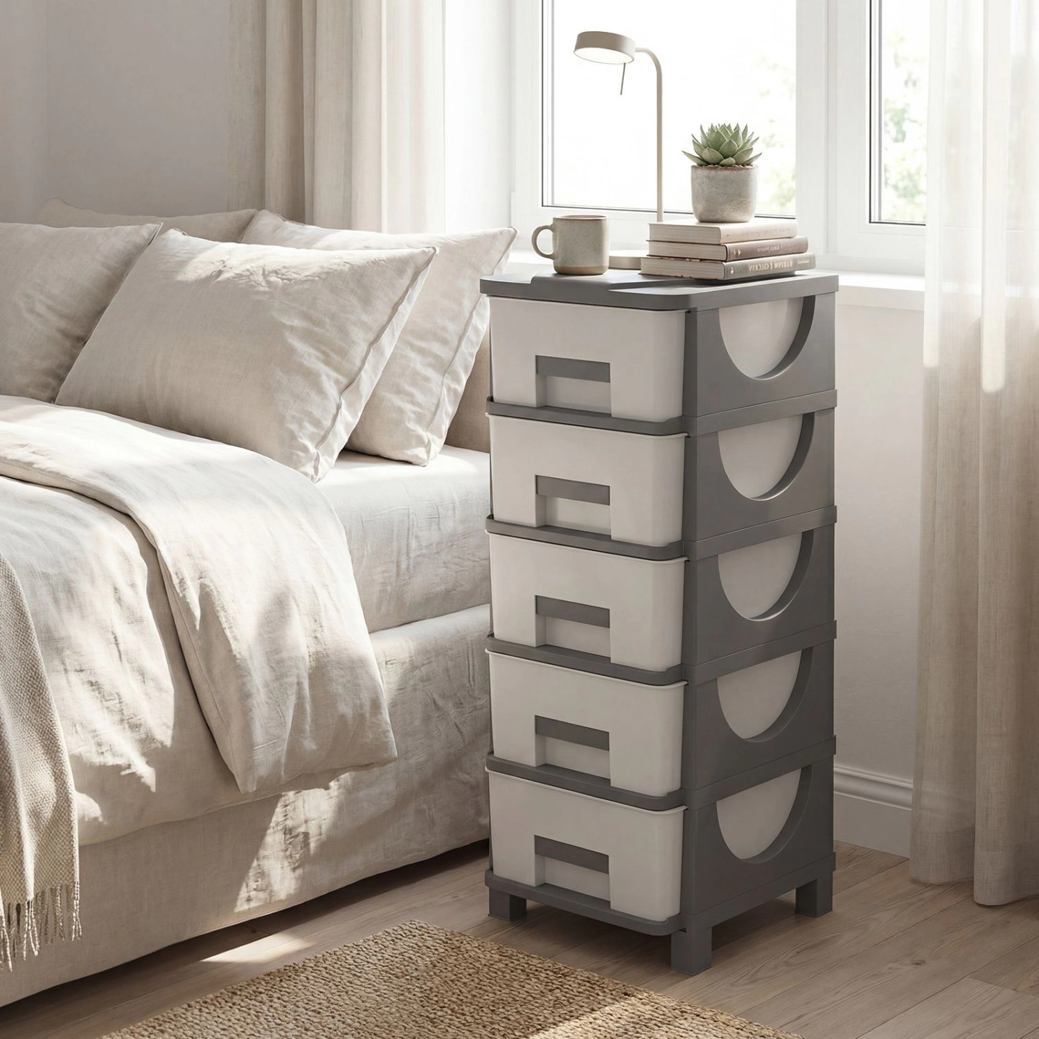 SlickBlue 5 Drawer Plastic Organizer Cabinet for Bedroom Bathroom
