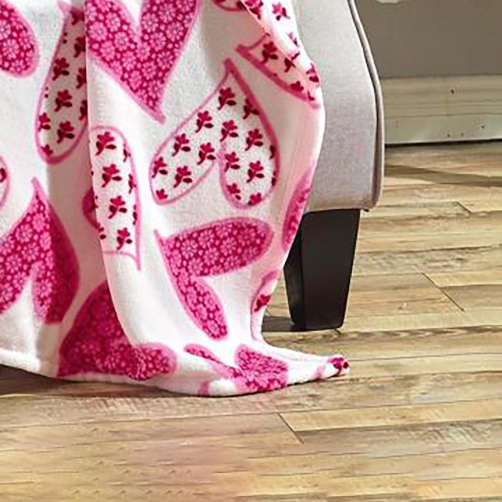 Plazatex Christmas Scarlett Micro Plush Decorative Throw Blanket All Season 50 x 60 Pink