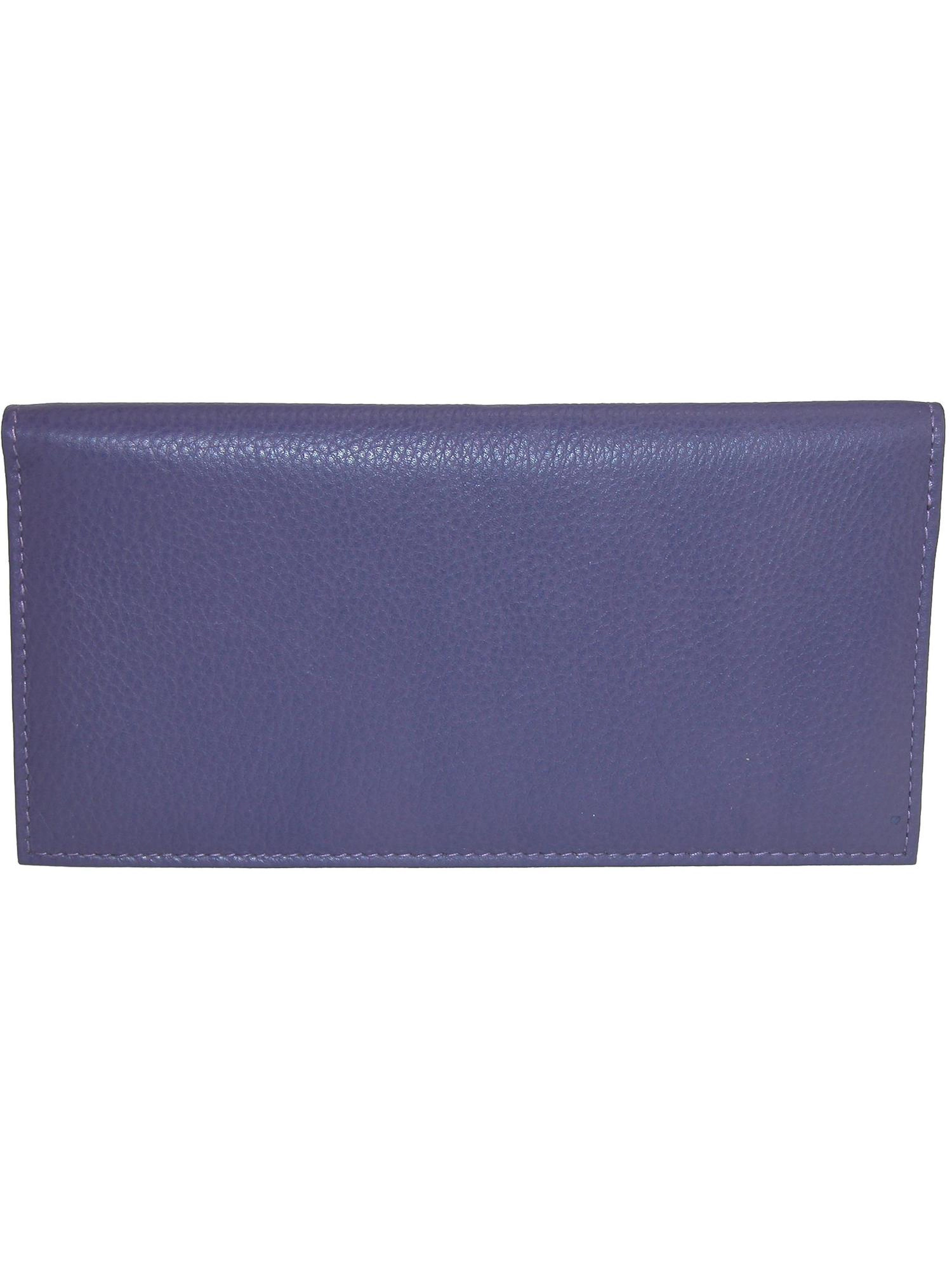 CTM Leather Solid Color Checkbook Cover Wallet