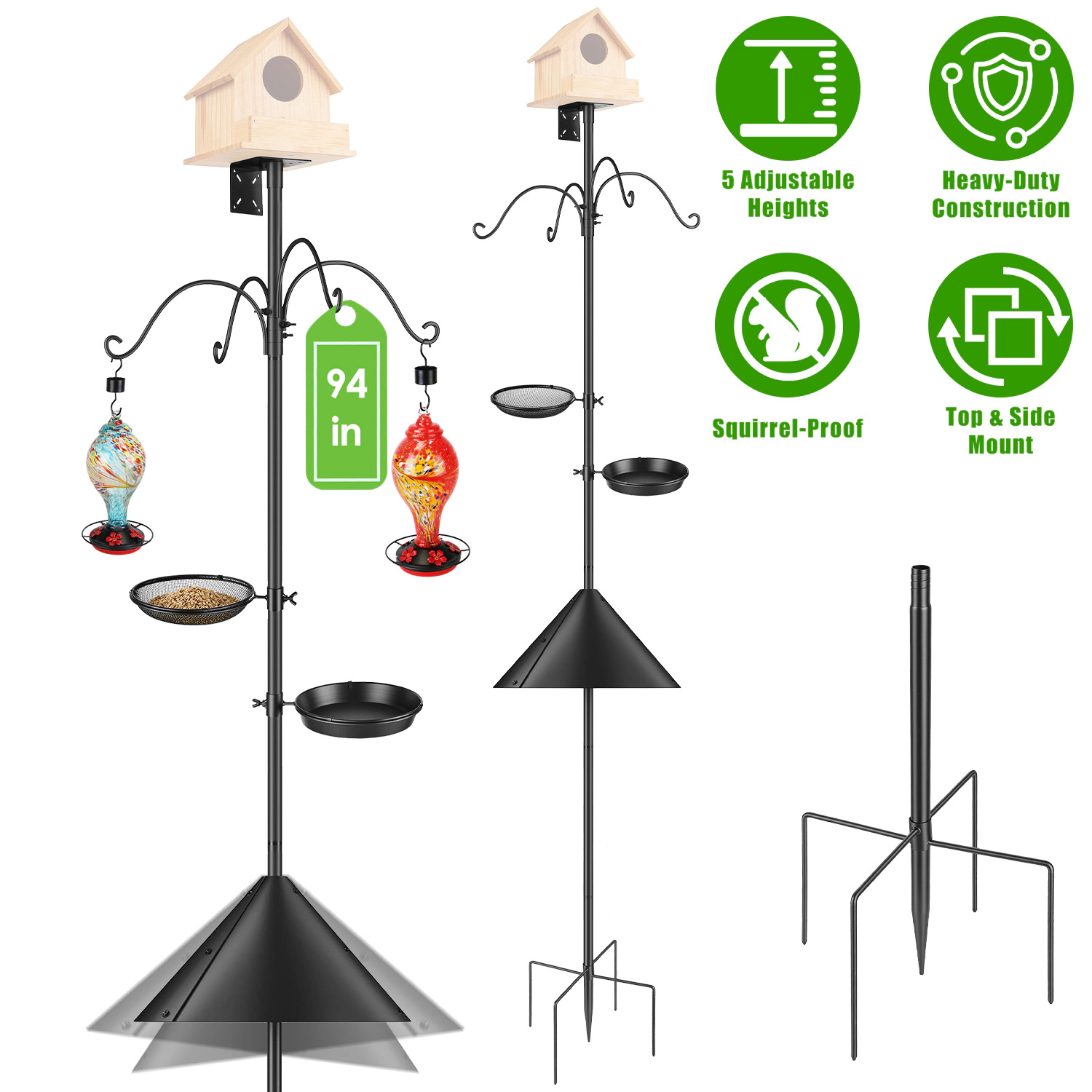GBruno Heavy-Duty Bird Feeder Pole Station