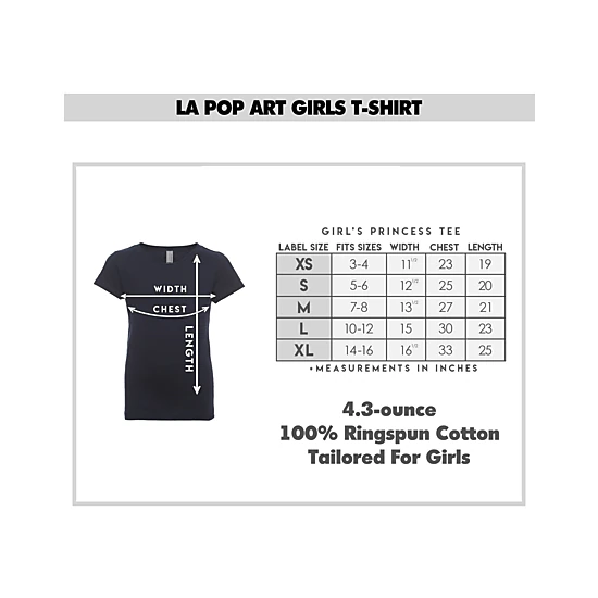 LA Pop Art Girls Word Art T-Shirt - God Bless America