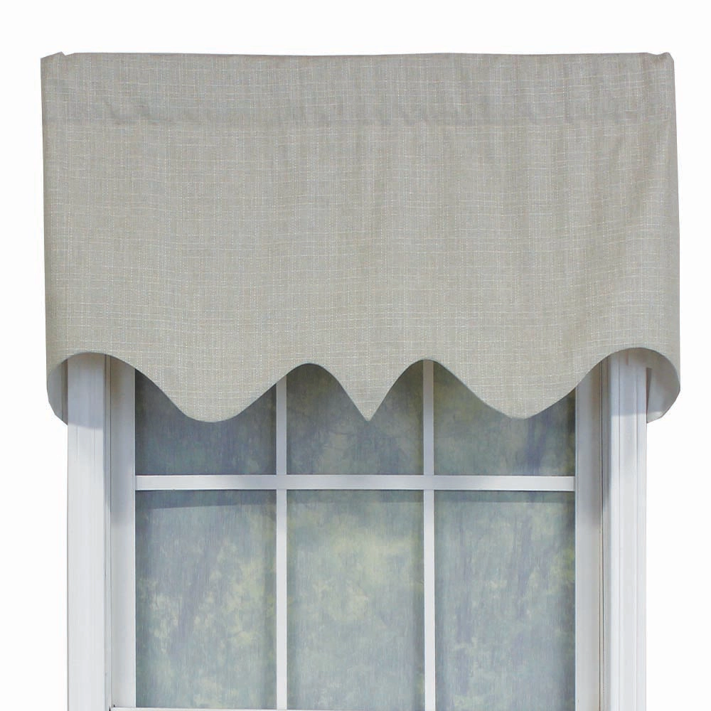 RLF Home R-Crosby Essential Solid Color Fabric Printed Regal Valance 3" Rod Pocket 50" x 17" Sand