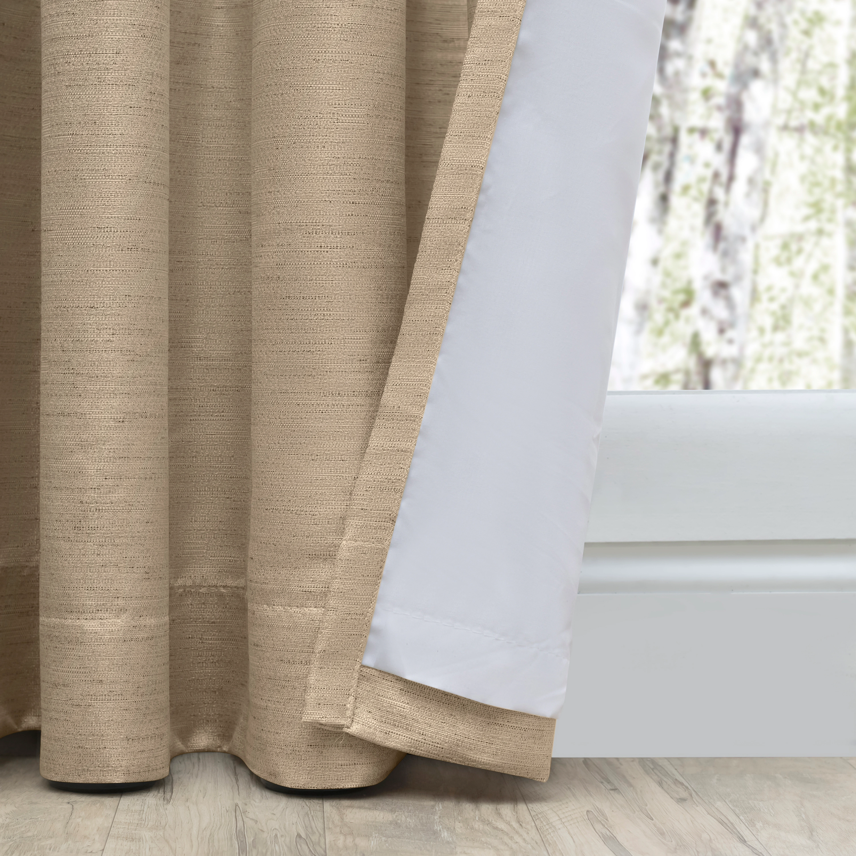 Ricardo Grasscloth Lined Grommet Patio Panel w/Wand