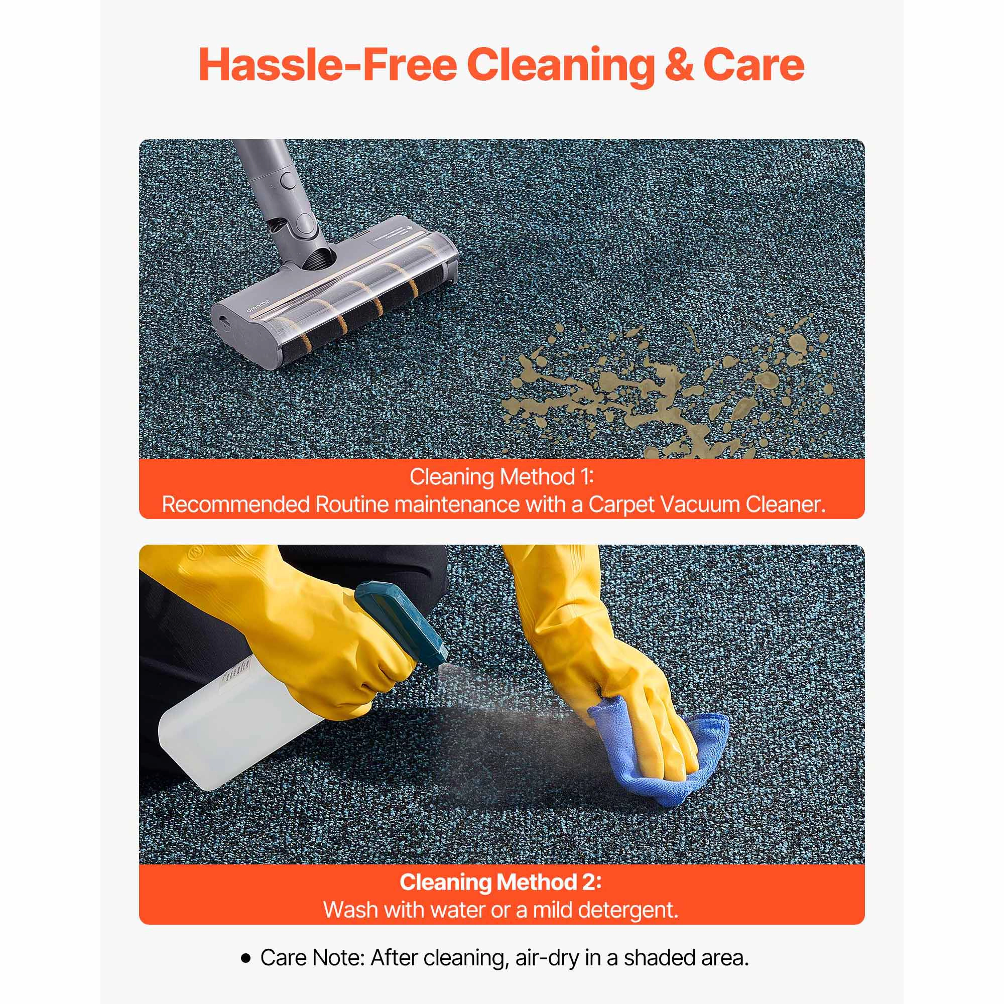 HONGGE Heavy Duty Washable Front Door Mat for Indoor and Outdoor Industrial Entrance Carpet with PVC Backing