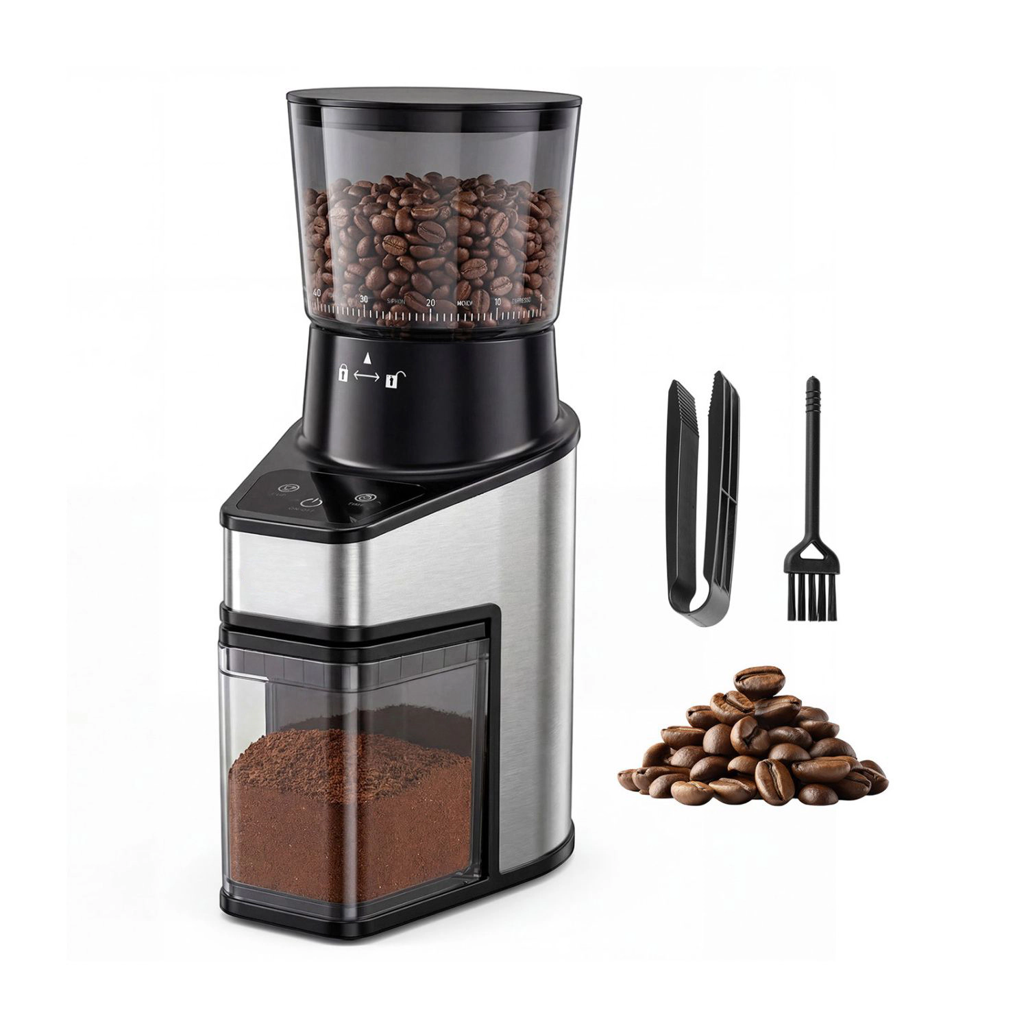 SlickBlue Conical Burr Coffee Grinder, 60 Grind Settings, 8.8 Oz