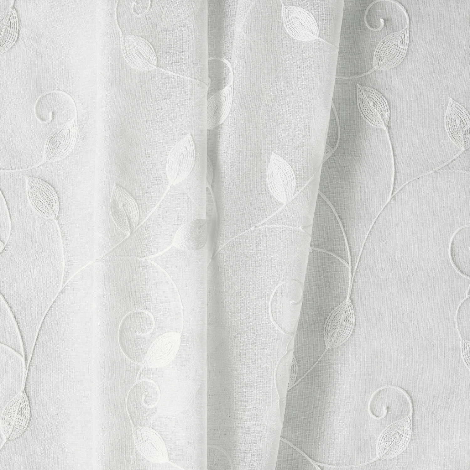 Ellis Curtain Chatham 100% Polyester Embroidered Sheer Rod Pocket Curtain Panel 52" x 84" White