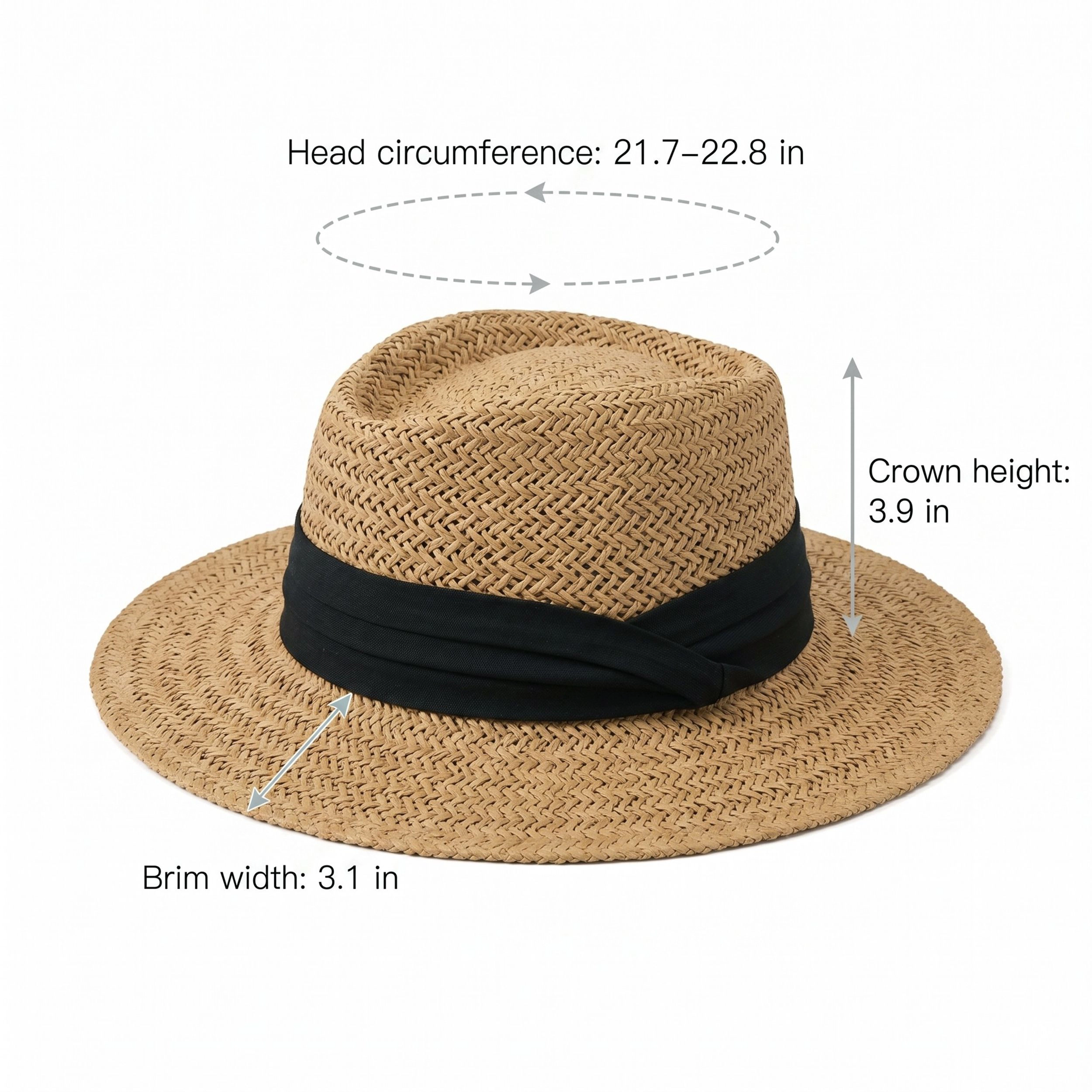 Anna-Kaci Womens Straw Boater Hat Flat Top Wide Brim Summer Beach Sun Hat Lightweight, Natural