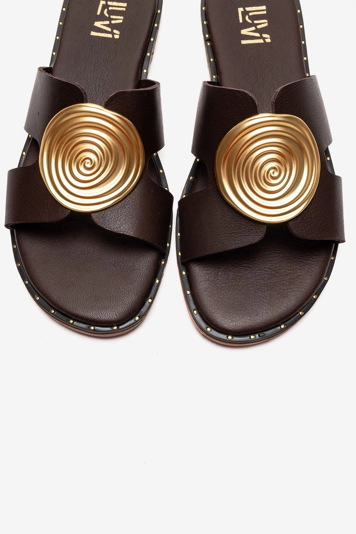 Forever & Always Womens Nolita Leather Slide Sandals