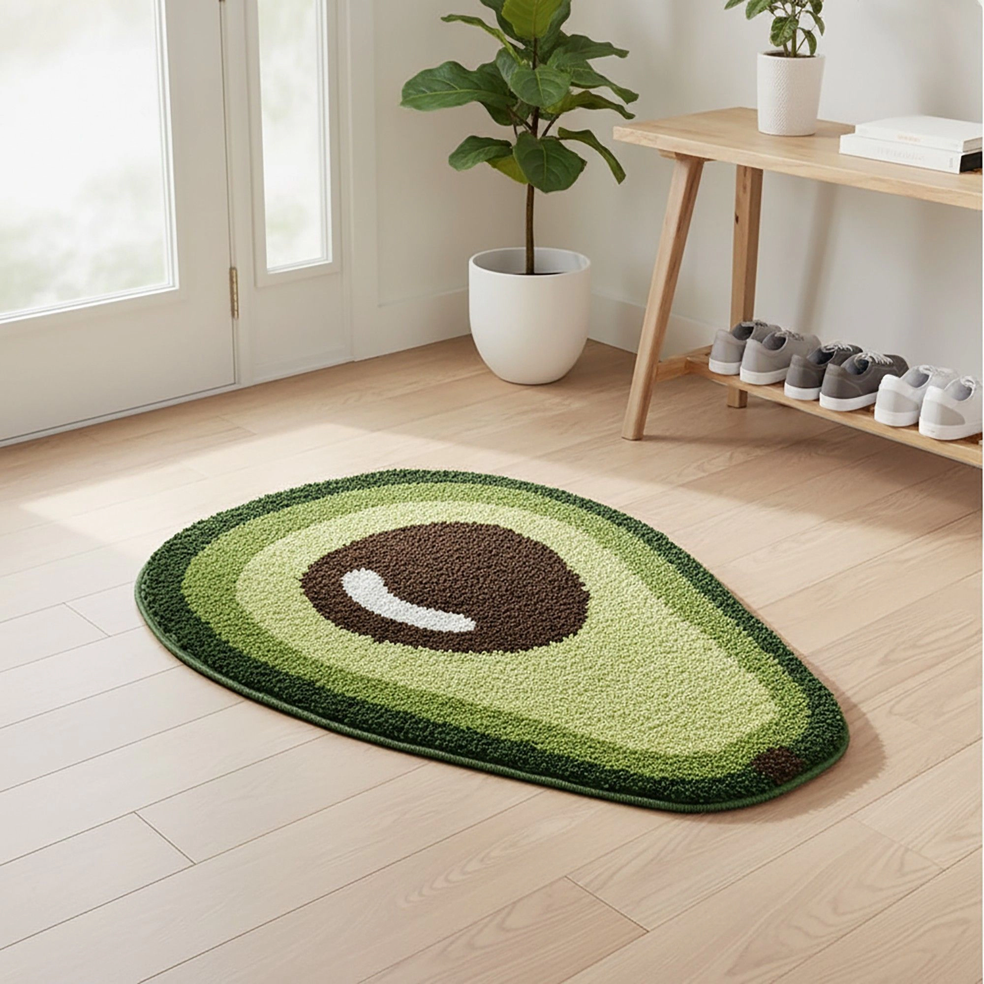 Alilang Unisex Tufted Floor Mat with Fruit Inspired Design Non Slip Backing Soft Plush Decorative Kitchen Bathroom Rug