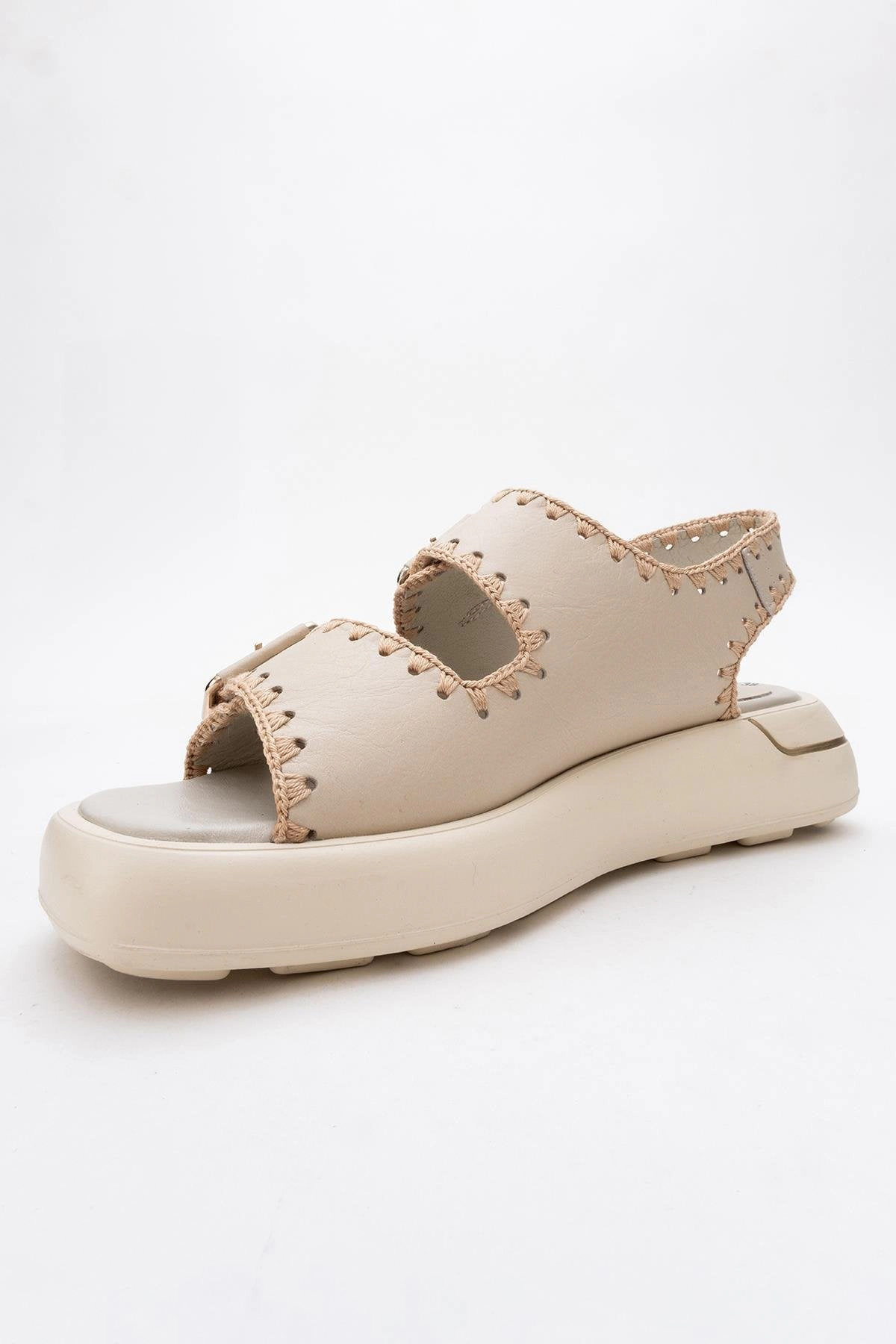 Forever & Always Womens Douro Braided Rope Strap Leather Sandals