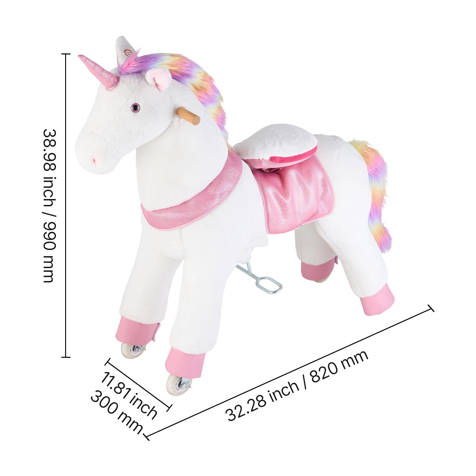 HONGGE Ride On Horse Riding Toys for Kids, No Battery Required, Smooth Wheels, Max Load Capacity for Ages
