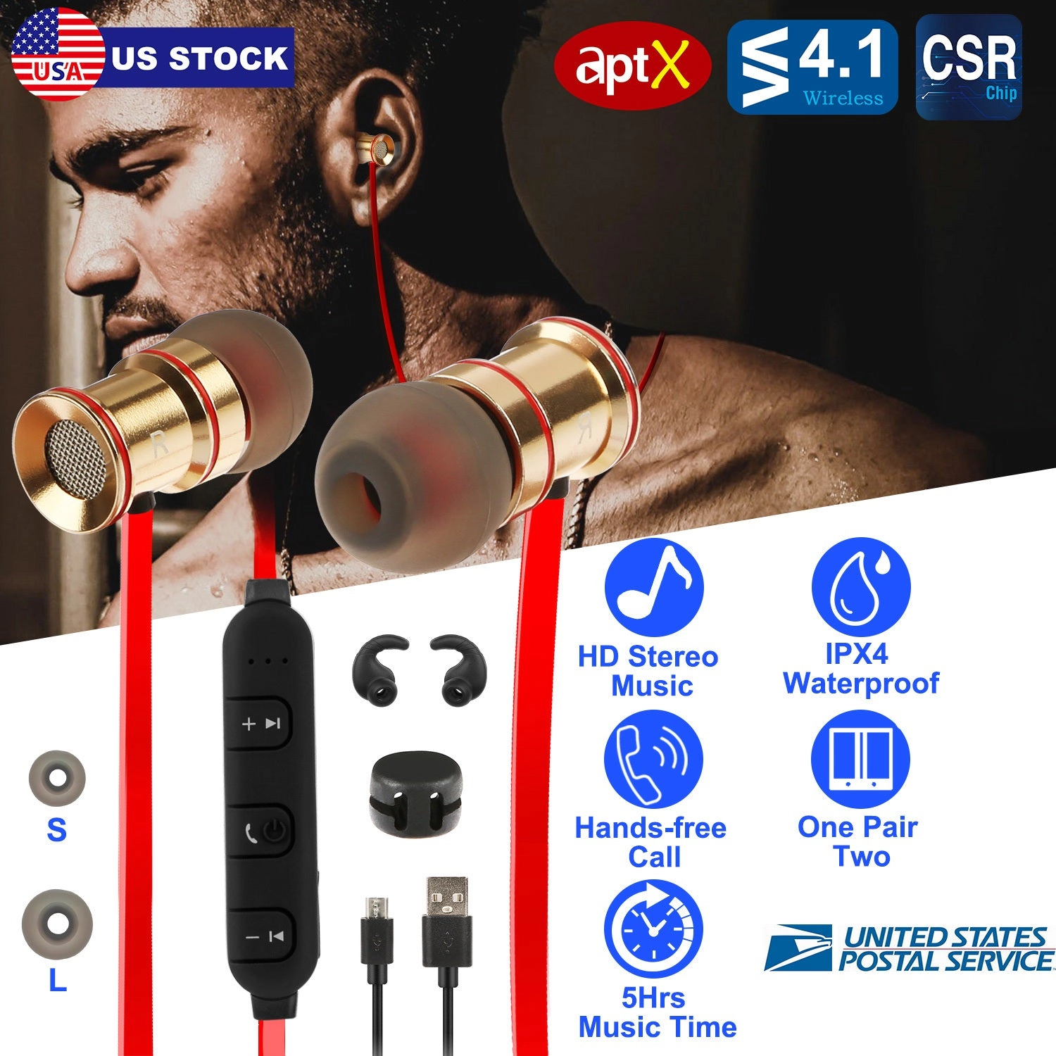 GBruno Wireless In-Ear Sport Headphones With Mic
