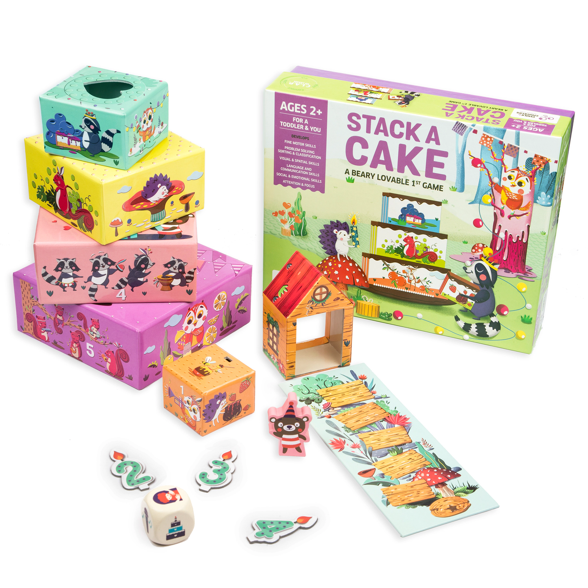 Chalk & Chuckles Stack a Cake Early Learning Game - 2 Players