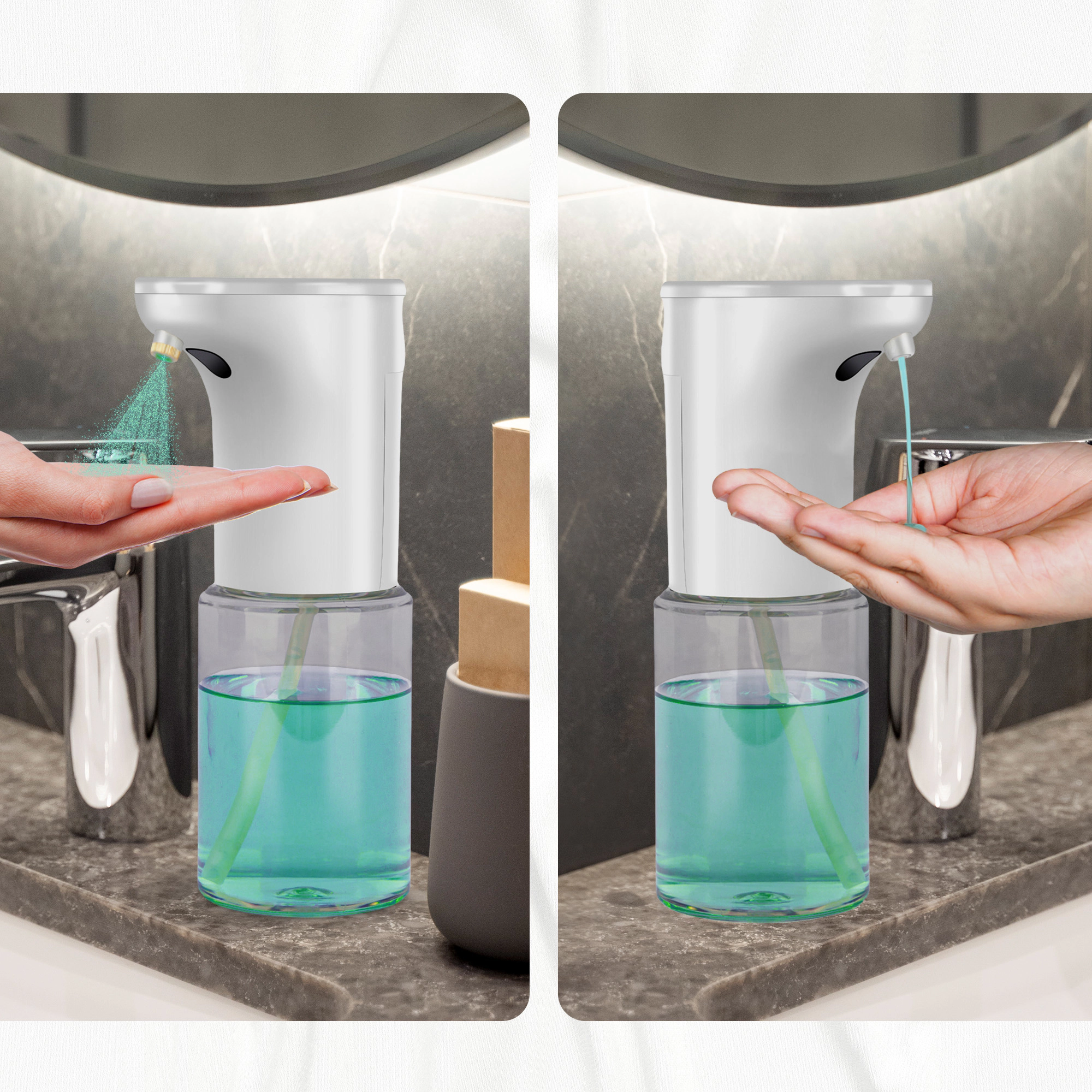 Cheer Collection 300 mL Touchless Automatic Soap Dispenser with Spray and Liquid Modes