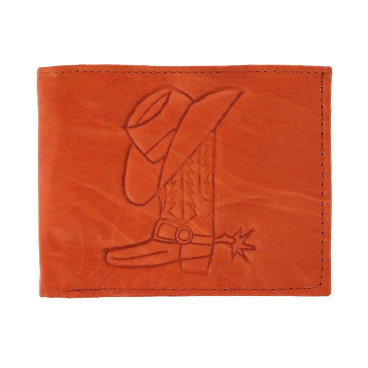 CTM Kid's Leather Western Themed -Fold Wallet