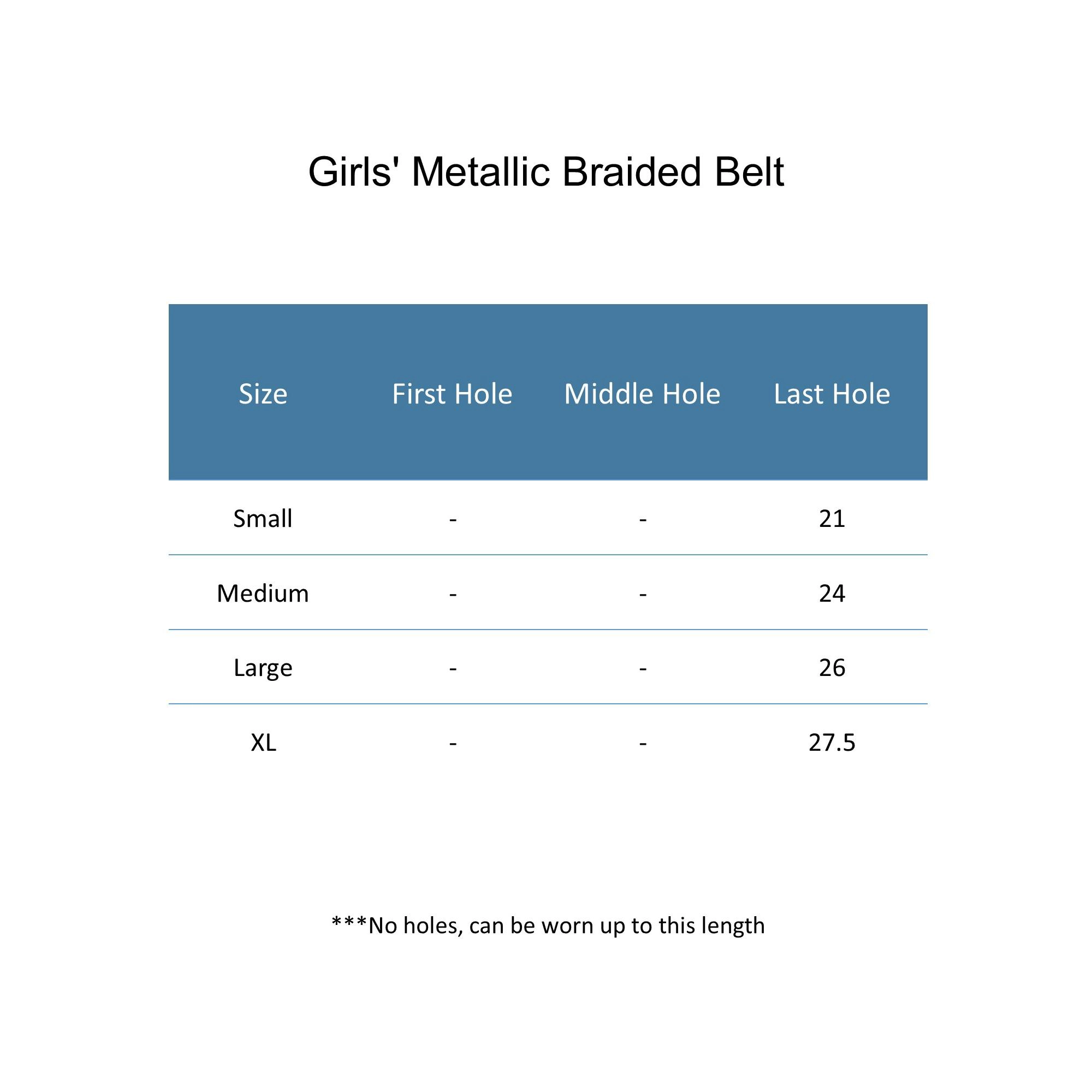 CTM Girls' 3/4 Inch Wide Metallic Braided Belt