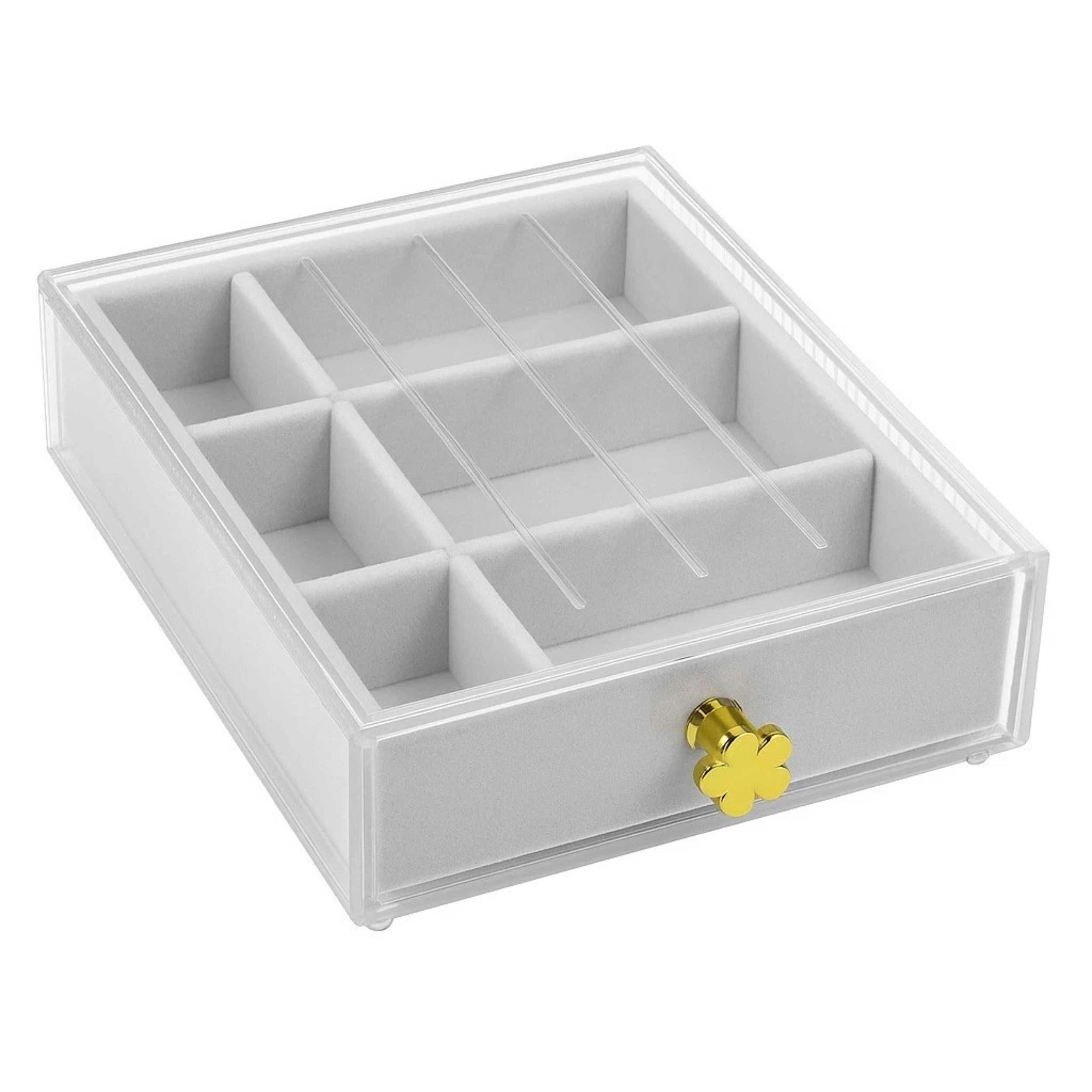 Home Collection Clear Acrylic Jewelry Organizer Box with Felt Drawer