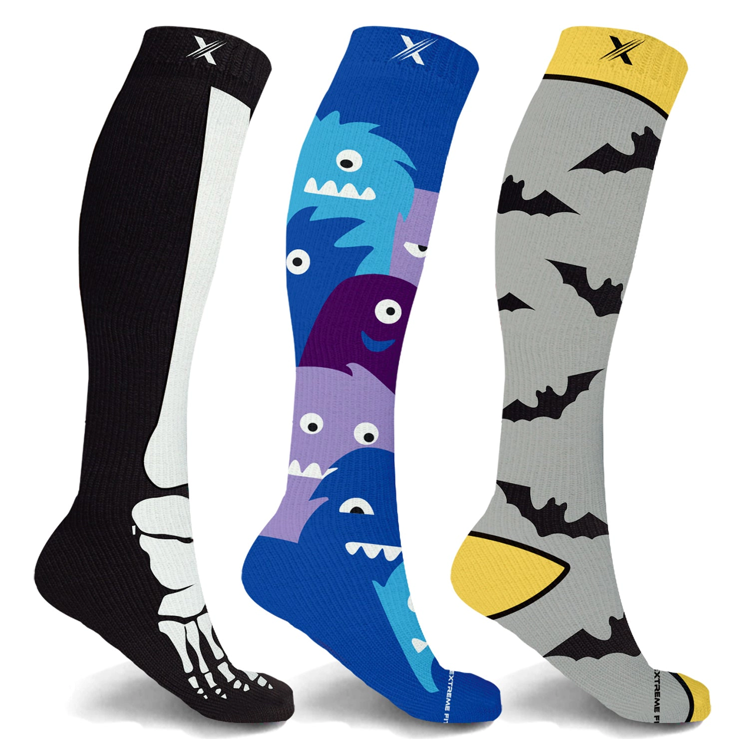 Extreme Fit Holiday Knee Compression Socks - For Men And Women 3 Pair