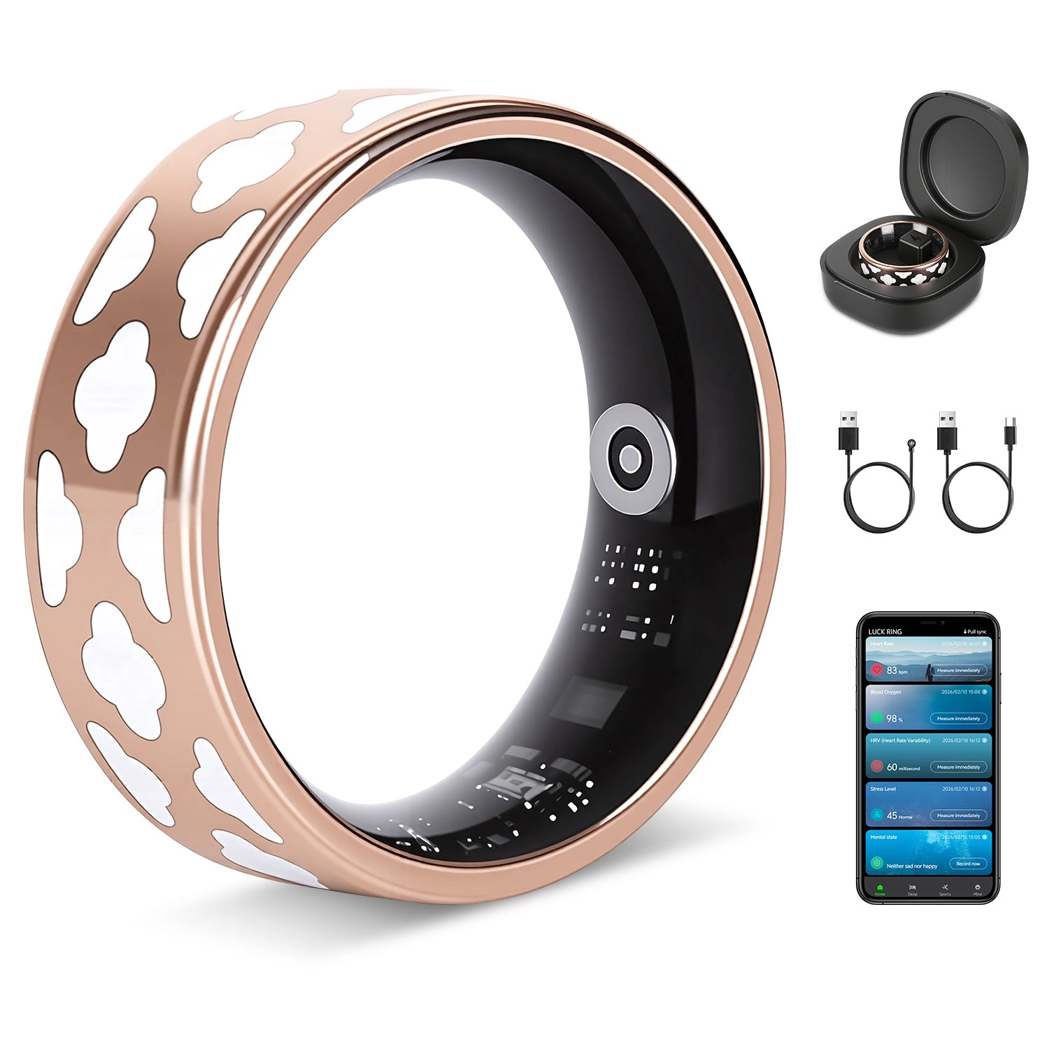 GBruno Titanium Smart Ring Health & Fitness Tracker