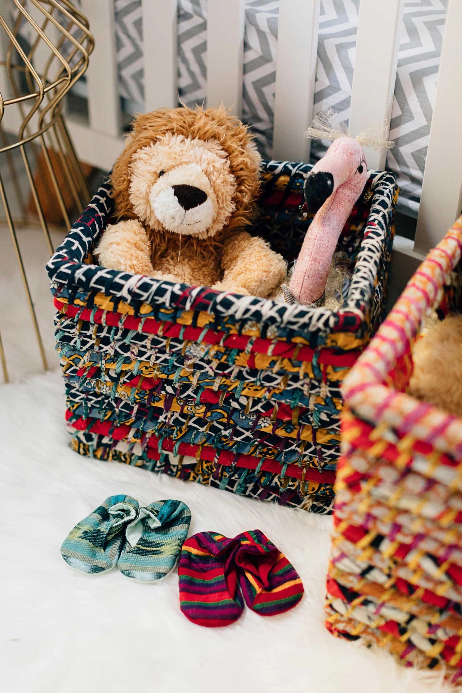 Ten Thousand Villages Sari Storage Basket 10H