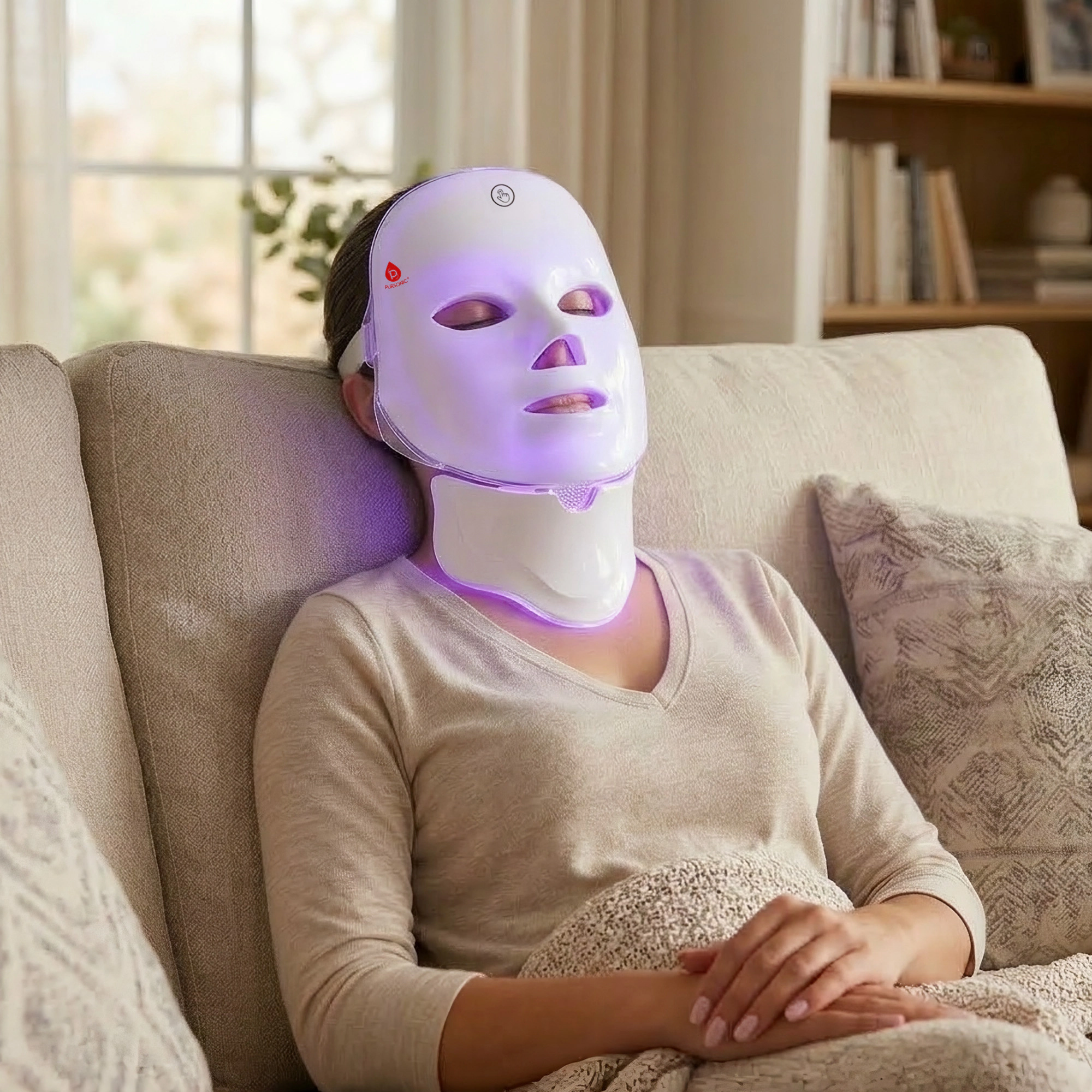 Pursonic Women’s 7-in-1 LED Light Therapy Face & Neck Mask