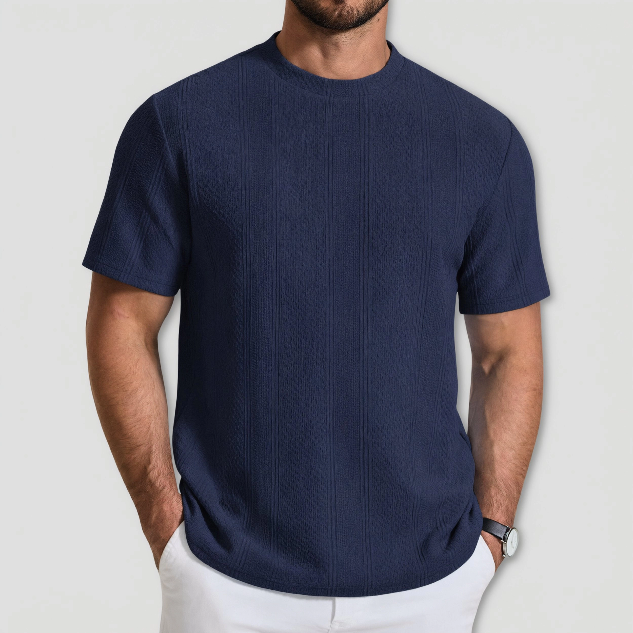 COOFANDY Men's Regular Fit Textured Crew Neck Short Sleeve T-Shirt